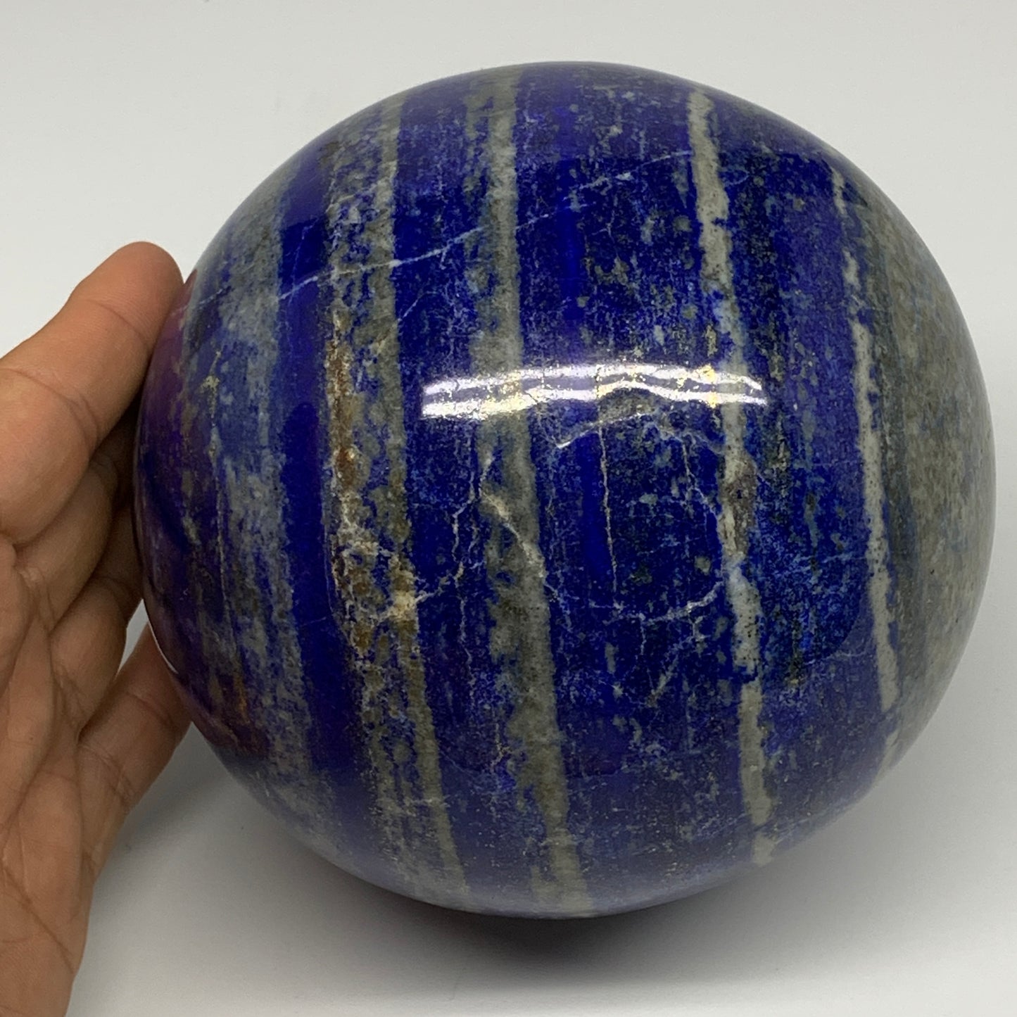 6.95 lbs,4.6"(111mm), Lapis Lazuli Sphere Ball Gemstone @Afghanistan, B27549