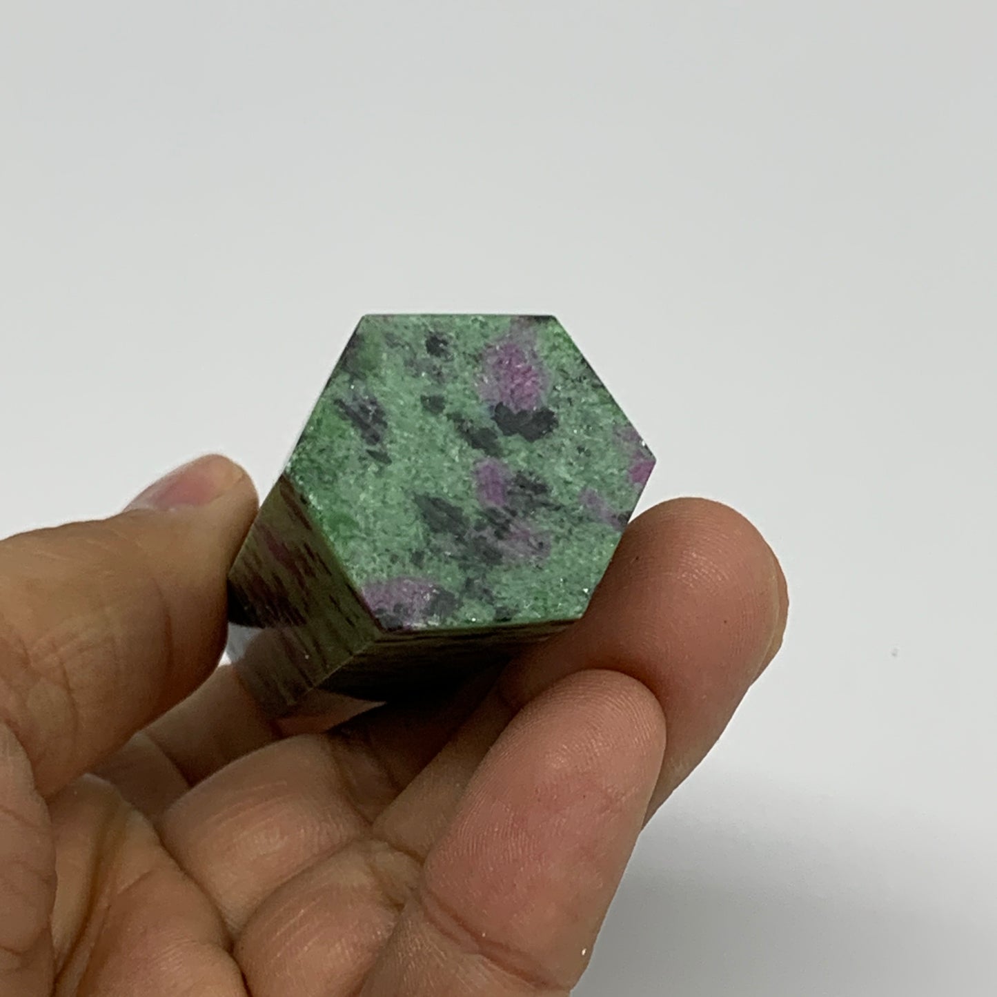 88.4g, 2.9"x0.9", Natural Ruby Zoisite Tower Point Obelisk @India, B31424