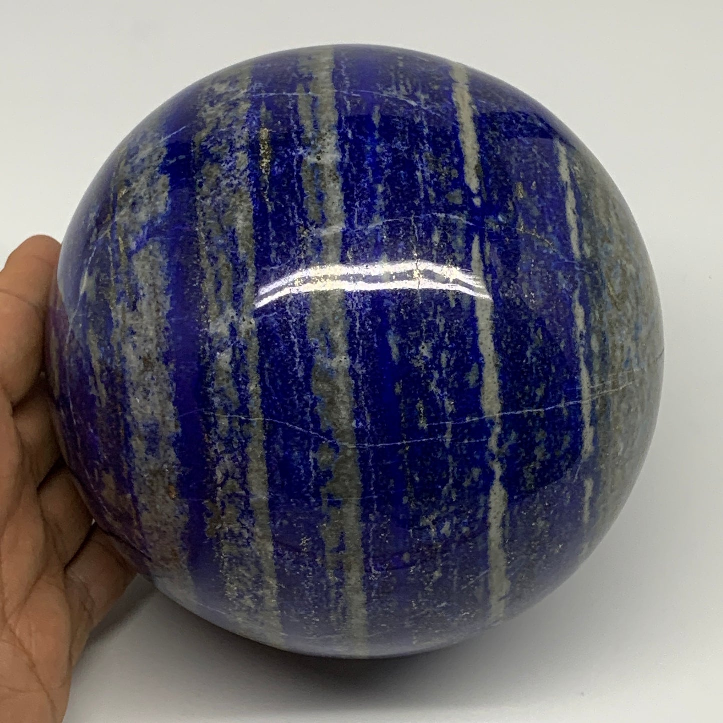 6.95 lbs,4.6"(111mm), Lapis Lazuli Sphere Ball Gemstone @Afghanistan, B27549