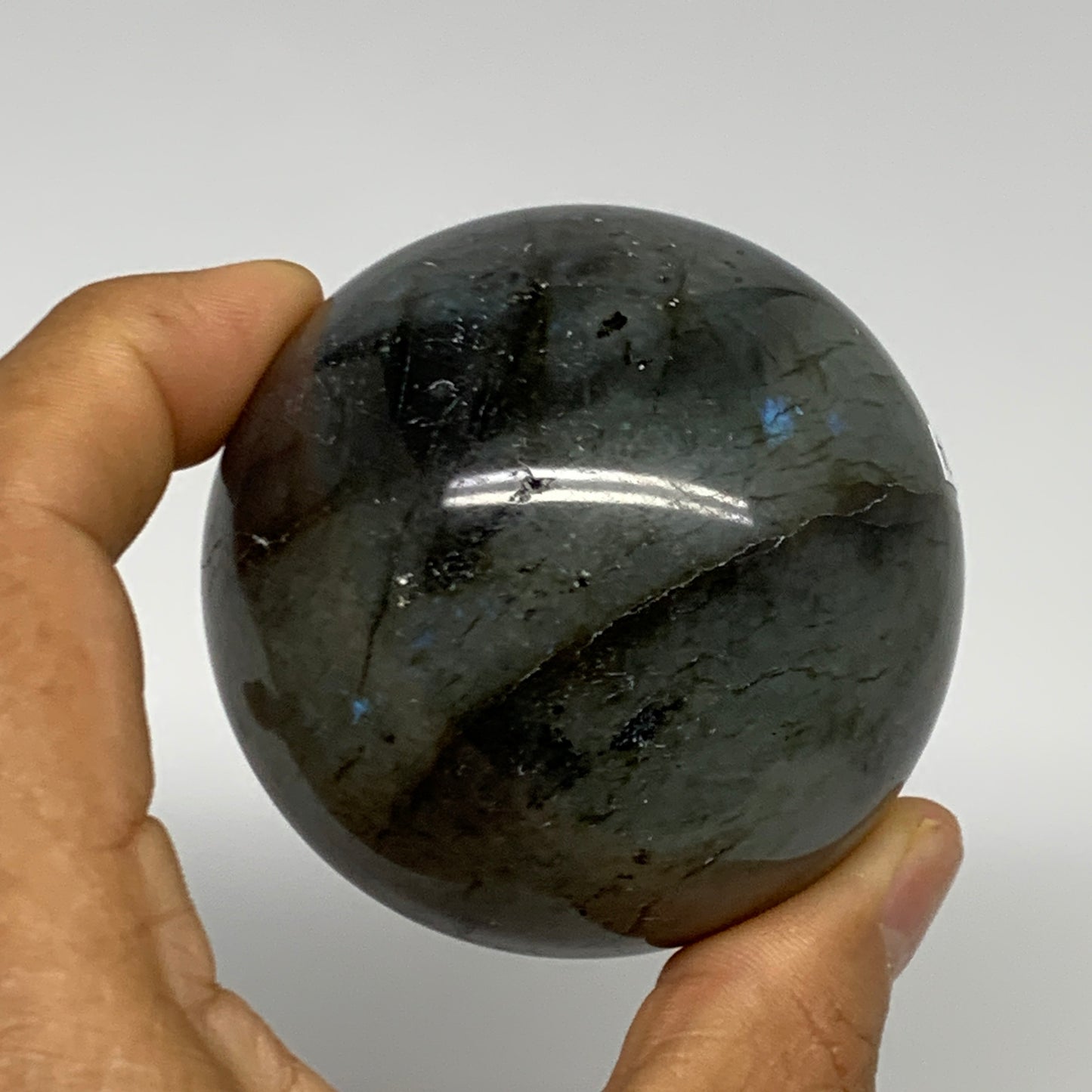 309.5g, 2.4"(60mm), Labradorite Sphere Gemstone,Crystal @Madagascar, B29874