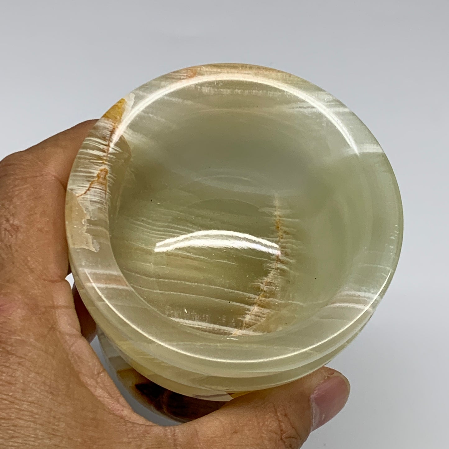 460g,  2.8"x3", Natural Green Onyx Crystal Pestle and Mortar Handmade, B32057