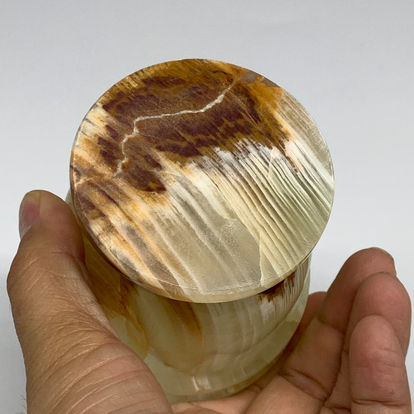 460g,  2.8"x3", Natural Green Onyx Crystal Pestle and Mortar Handmade, B32057