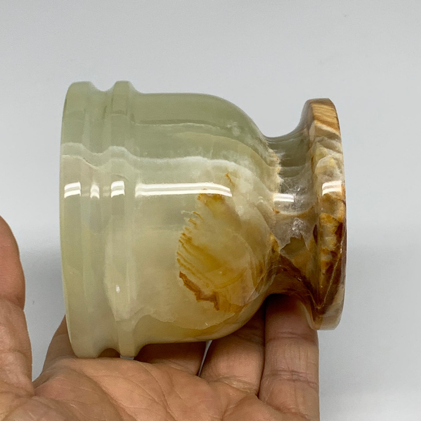 460g,  2.8"x3", Natural Green Onyx Crystal Pestle and Mortar Handmade, B32057