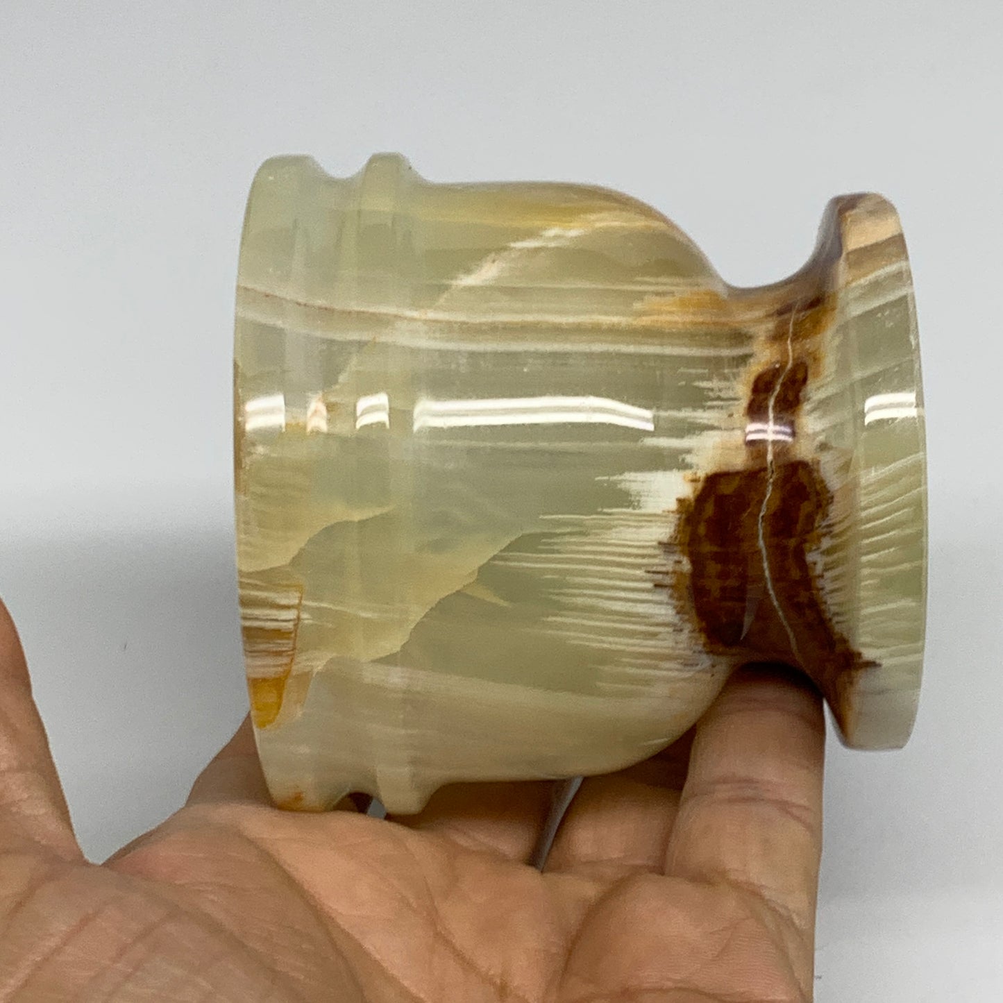 460g,  2.8"x3", Natural Green Onyx Crystal Pestle and Mortar Handmade, B32057