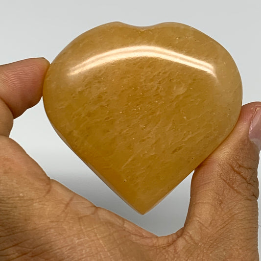 111.2g,2.3"x2.3"x0.8" Natural Yellow Aventurine Heart Crystal Stone @India, B283