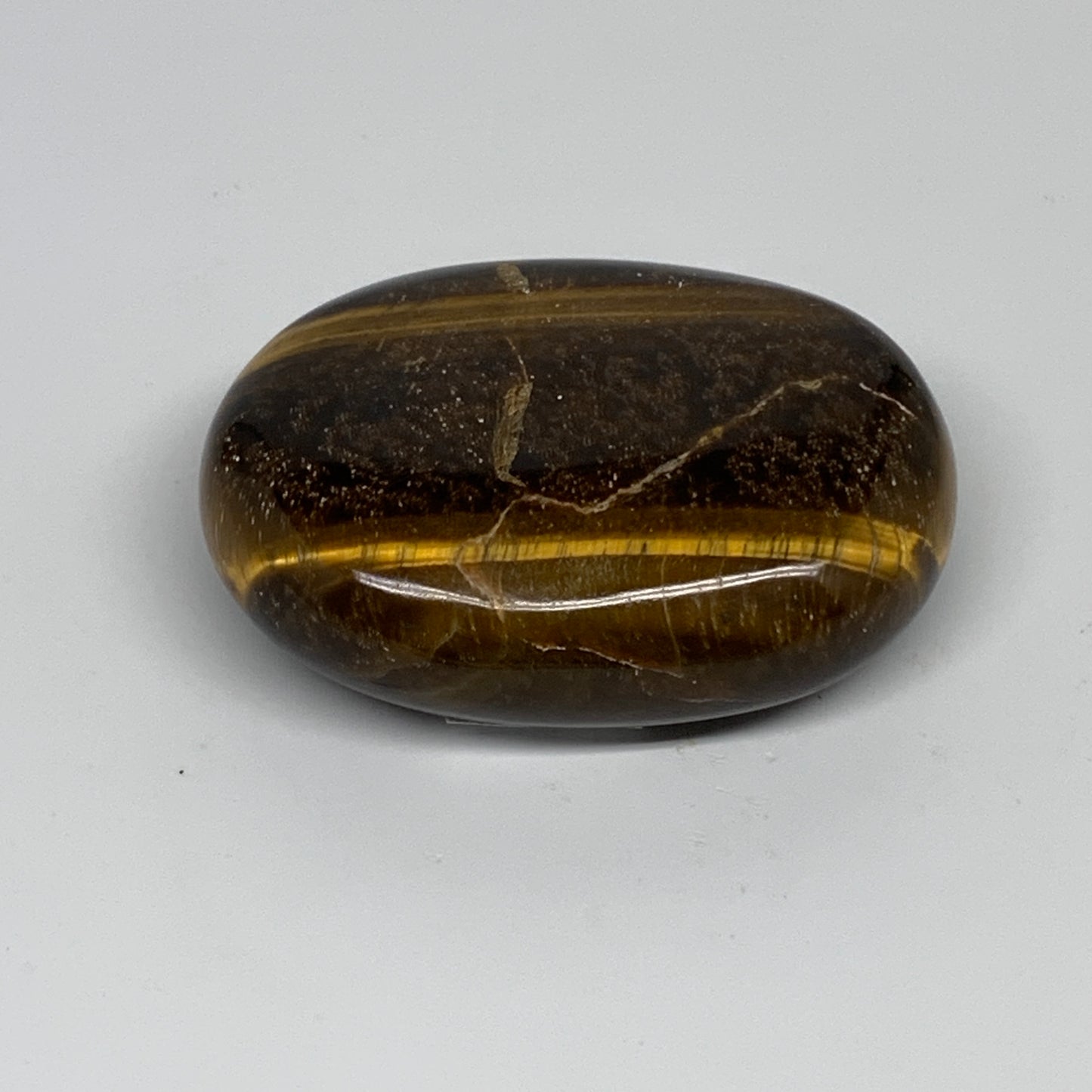 92.8g, 2.4"x1.8"x0.8", Natural Tiger's Eye Palm-Stone Polished, B34810