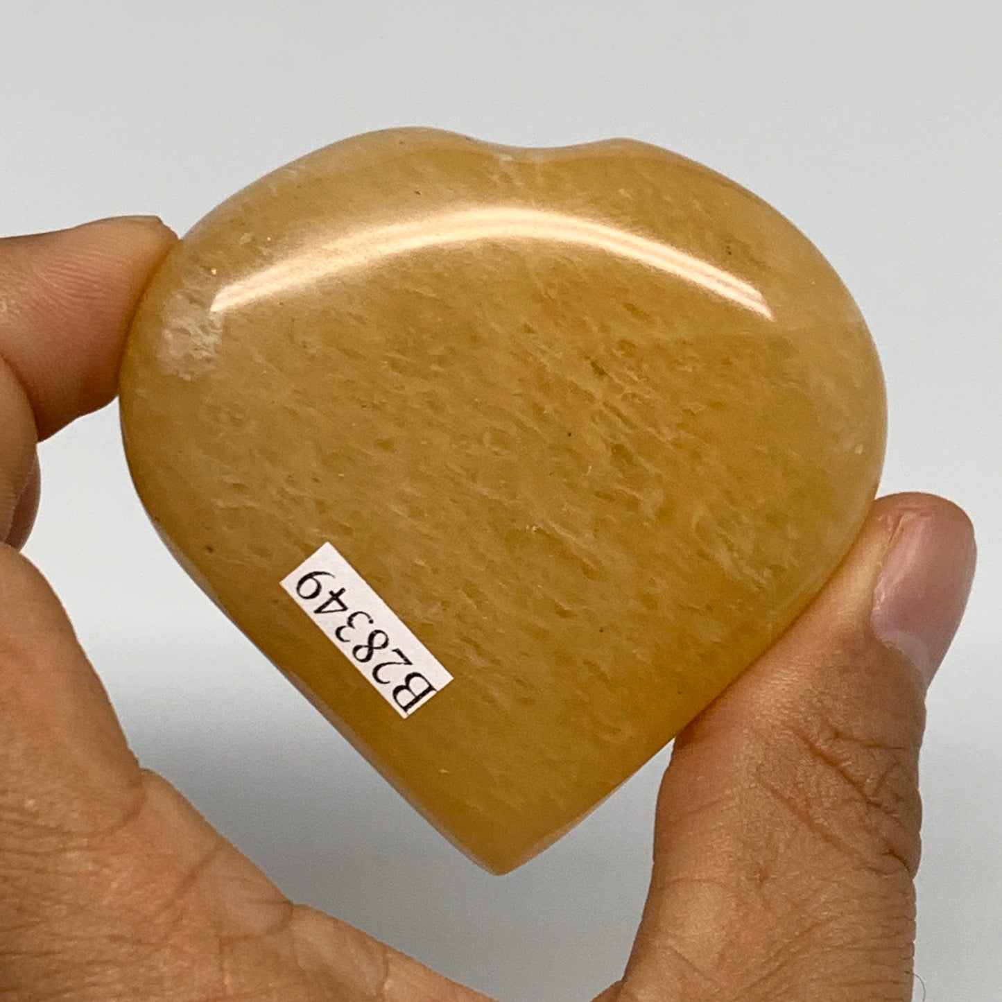 111.2g,2.3"x2.3"x0.8" Natural Yellow Aventurine Heart Crystal Stone @India, B283