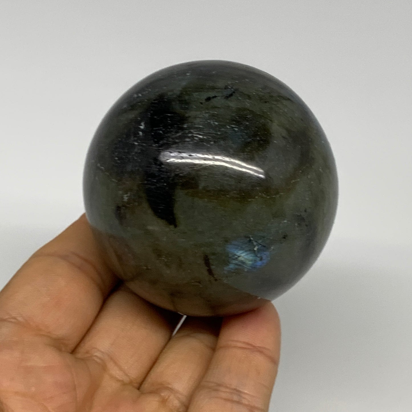287.9g, 2.3"(58mm), Labradorite Sphere Gemstone,Crystal @Madagascar, B29875