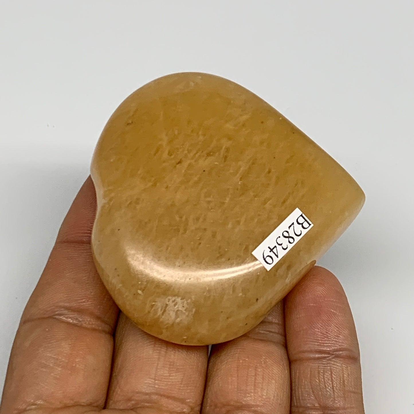 111.2g,2.3"x2.3"x0.8" Natural Yellow Aventurine Heart Crystal Stone @India, B283