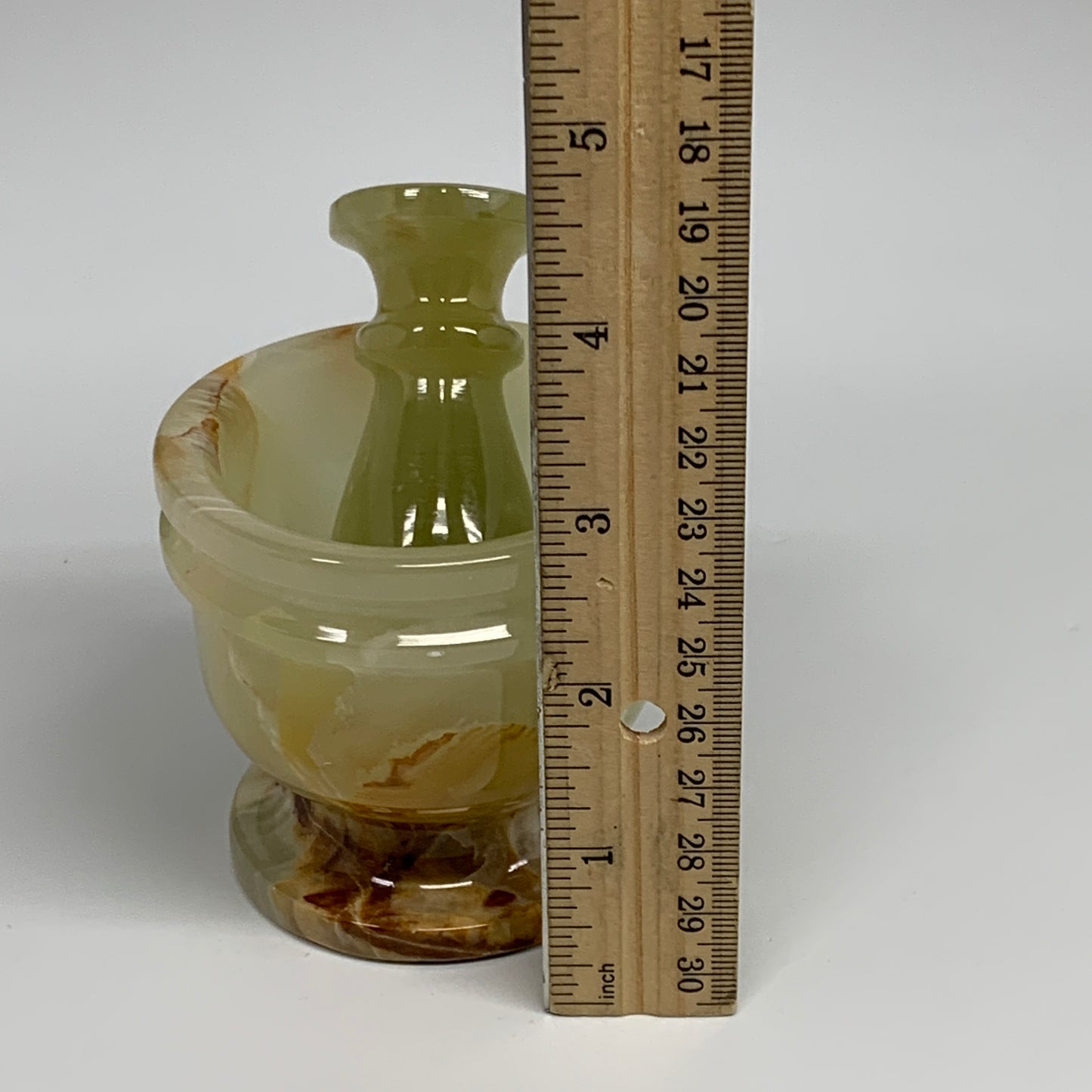 460g,  2.8"x3", Natural Green Onyx Crystal Pestle and Mortar Handmade, B32057