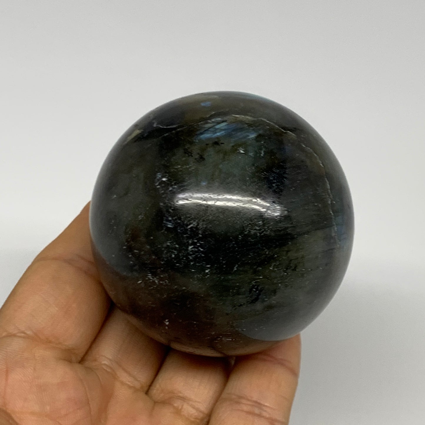 287.9g, 2.3"(58mm), Labradorite Sphere Gemstone,Crystal @Madagascar, B29875