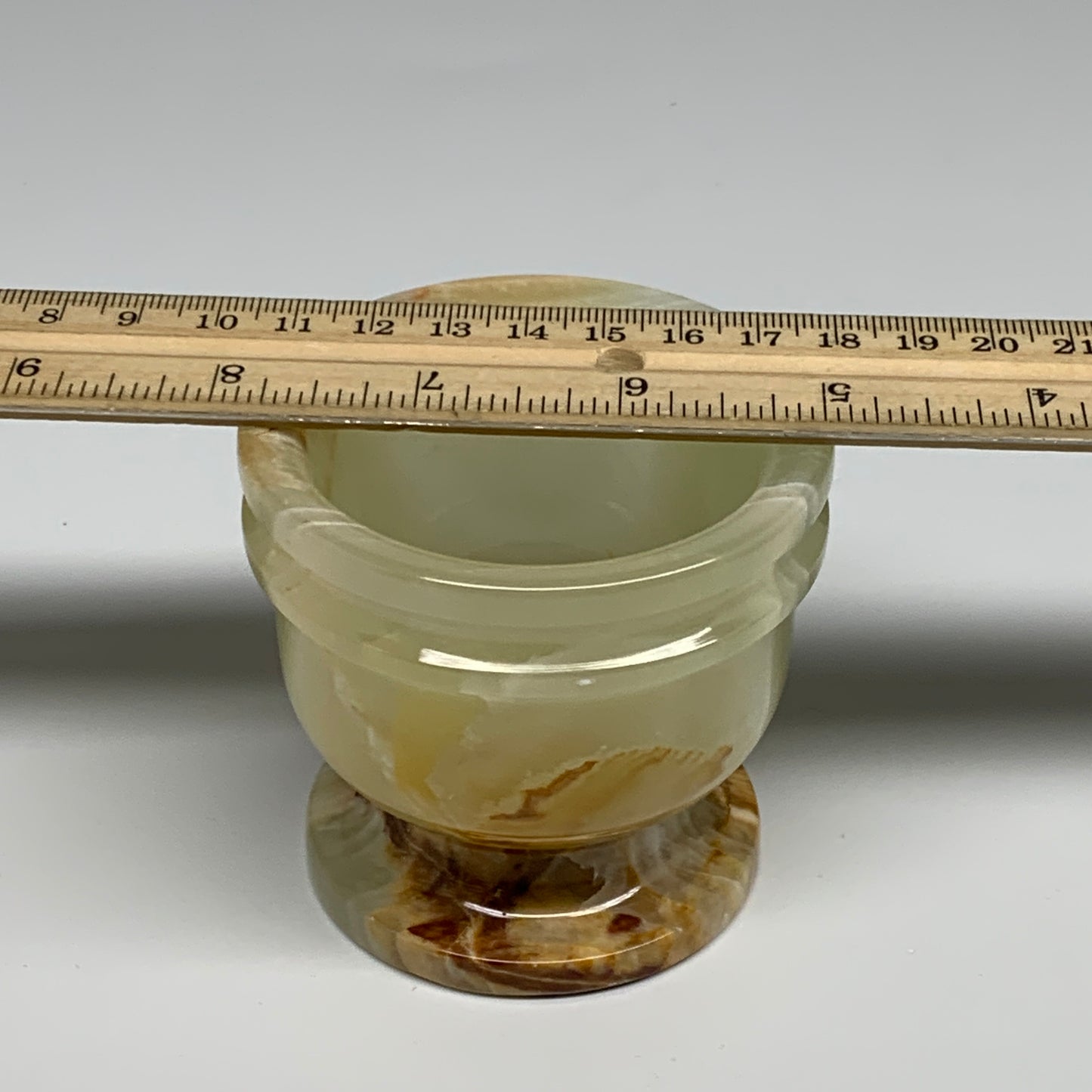 460g,  2.8"x3", Natural Green Onyx Crystal Pestle and Mortar Handmade, B32057