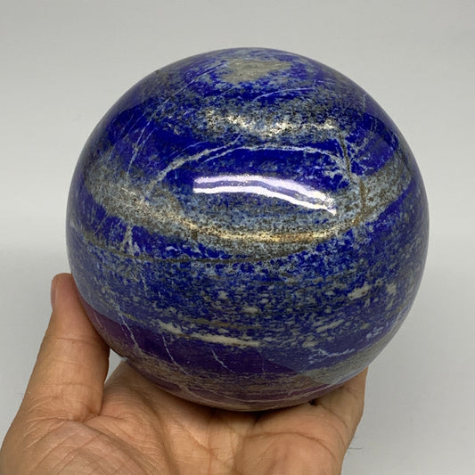 3.7 lbs,3.9"(98mm), Lapis Lazuli Sphere Ball Gemstone @Afghanistan, B27551