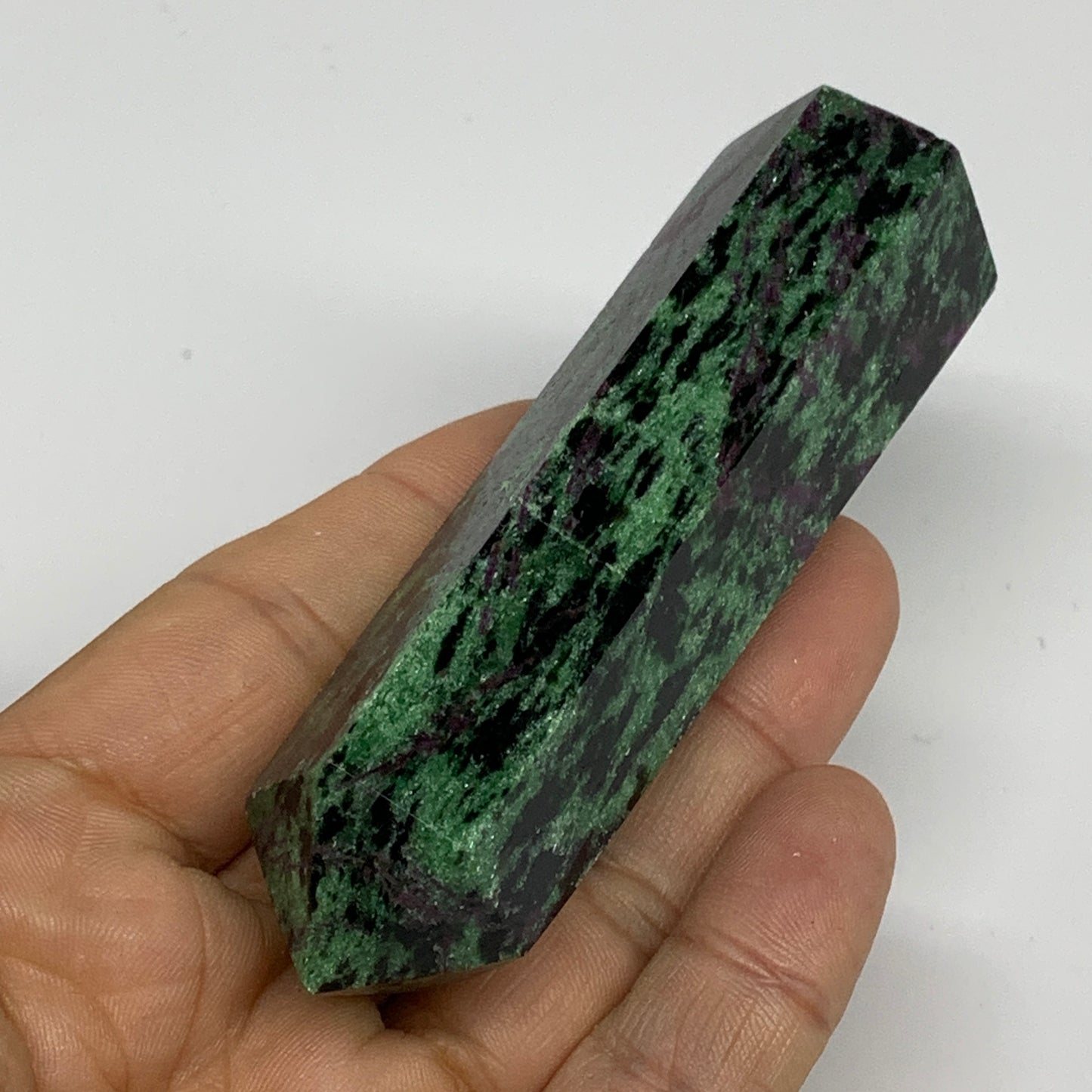 135.3g, 3.7"x1", Natural Ruby Zoisite Tower Point Obelisk @India, B31425