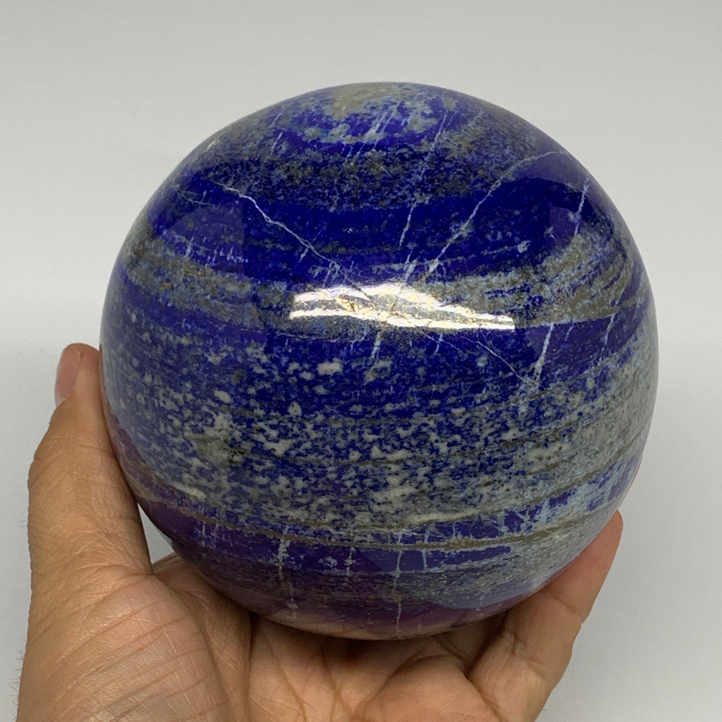3.7 lbs,3.9"(98mm), Lapis Lazuli Sphere Ball Gemstone @Afghanistan, B27551