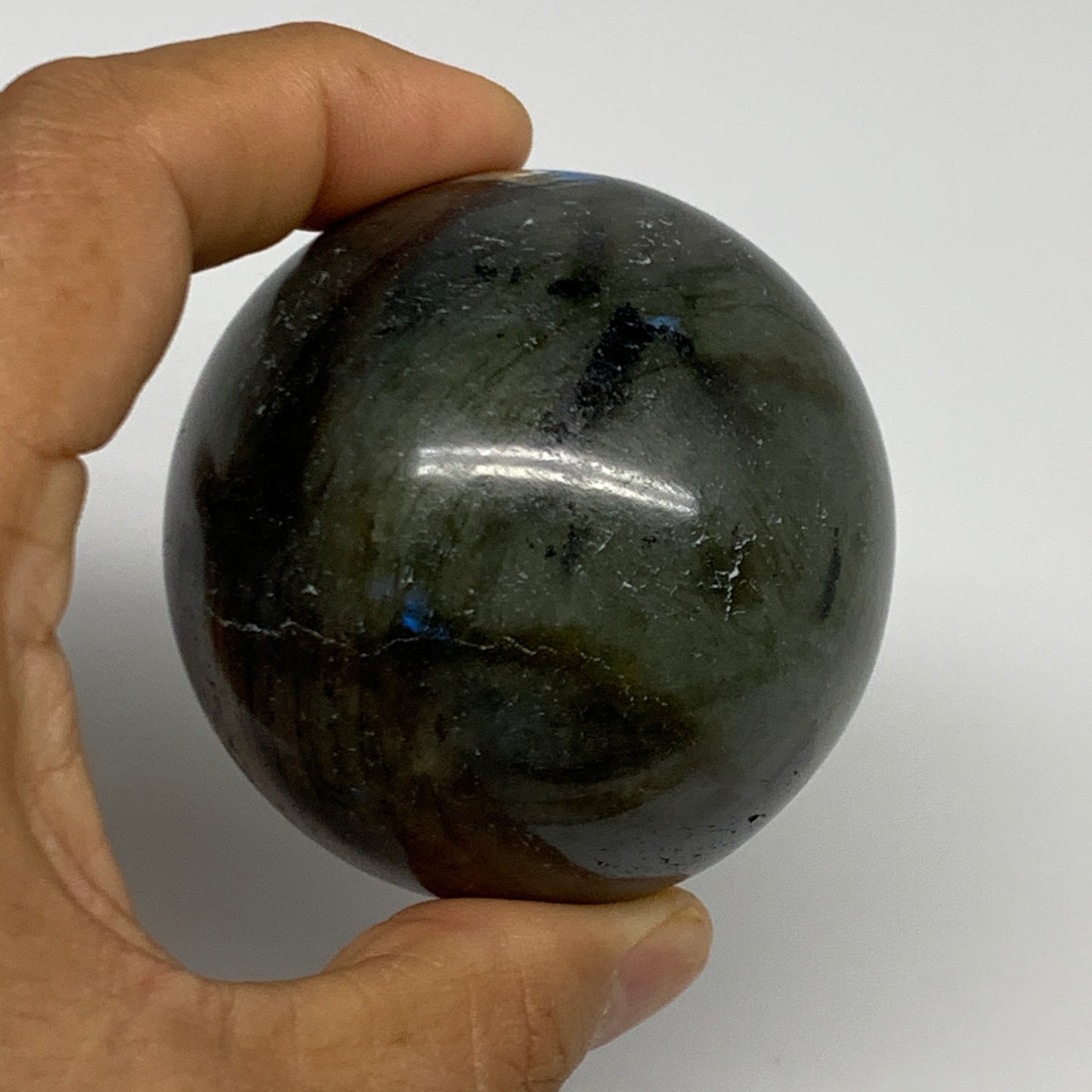 287.9g, 2.3"(58mm), Labradorite Sphere Gemstone,Crystal @Madagascar, B29875