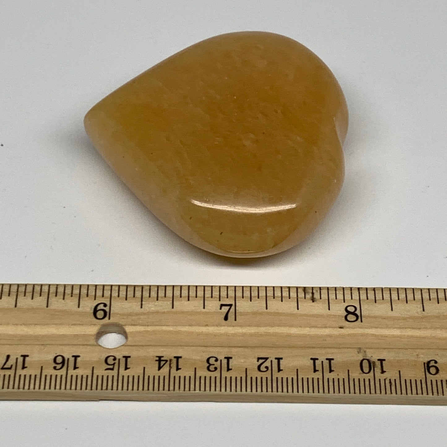 111.2g,2.3"x2.3"x0.8" Natural Yellow Aventurine Heart Crystal Stone @India, B283