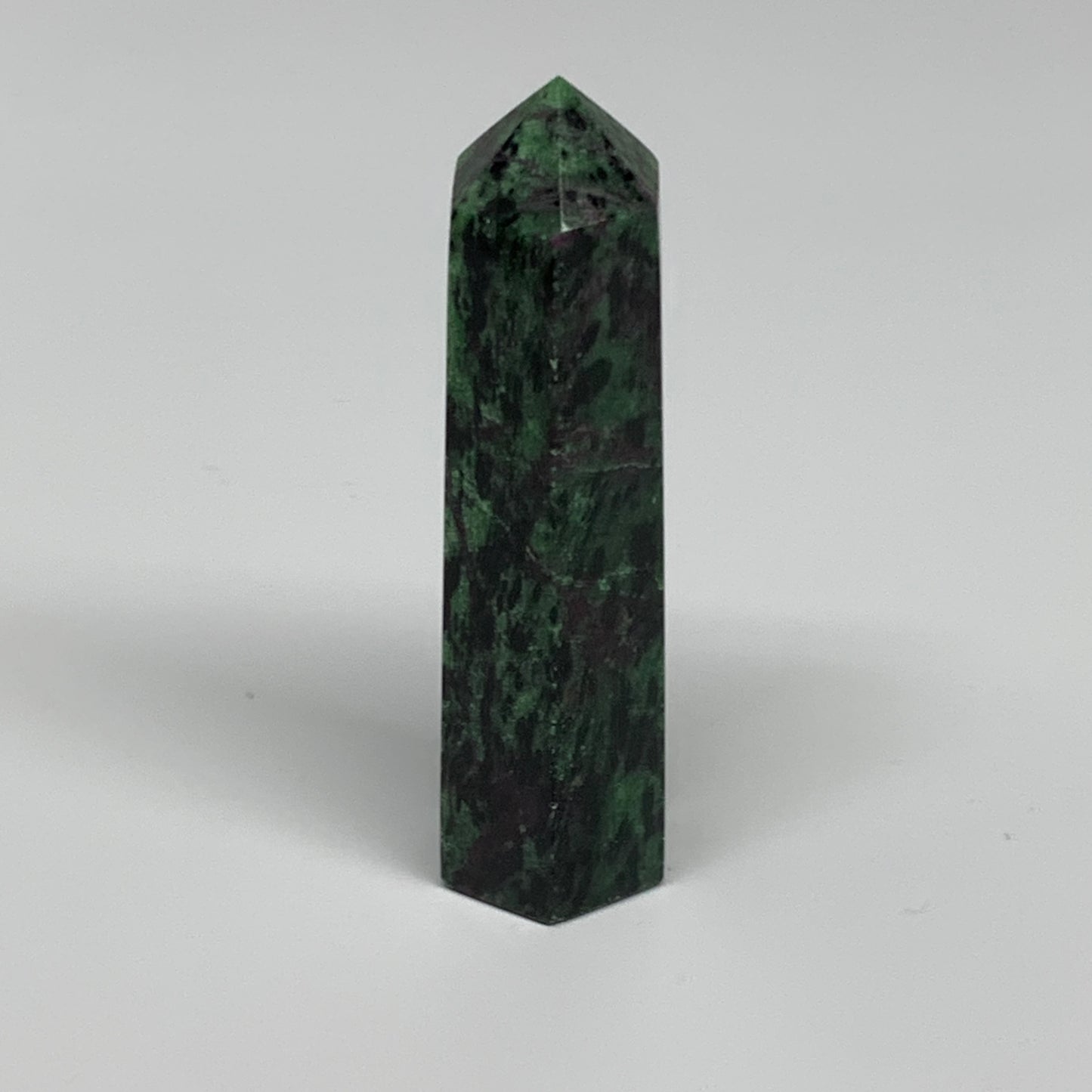 135.3g, 3.7"x1", Natural Ruby Zoisite Tower Point Obelisk @India, B31425