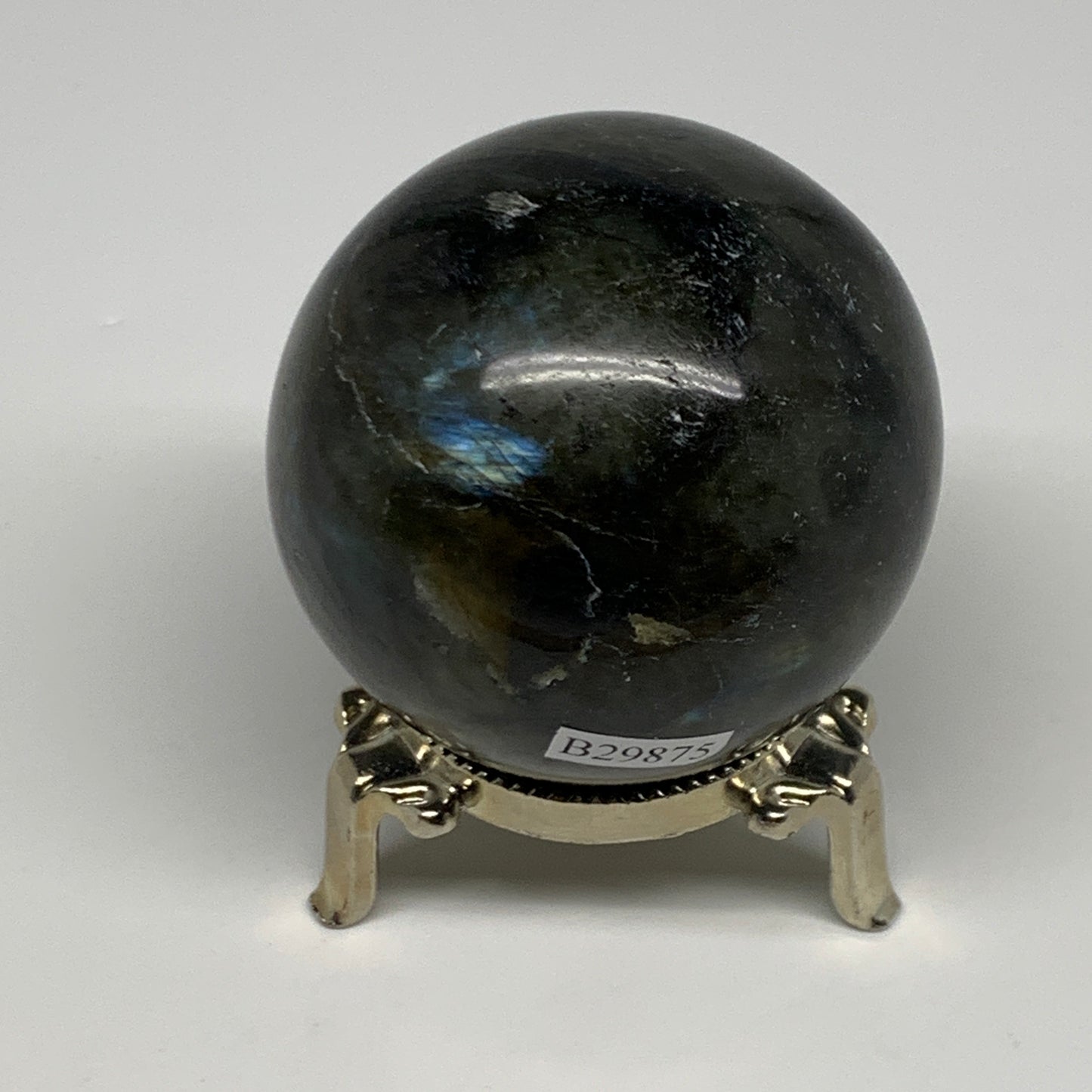 287.9g, 2.3"(58mm), Labradorite Sphere Gemstone,Crystal @Madagascar, B29875