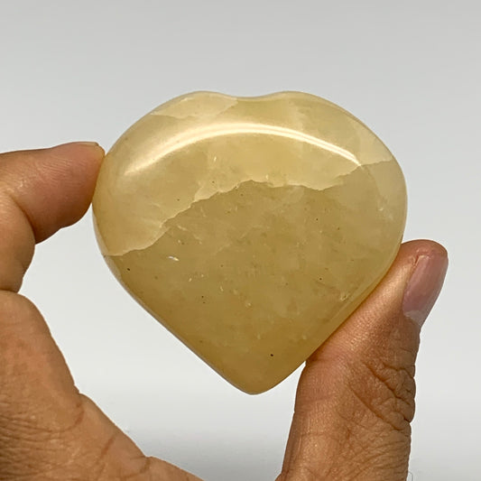83.2g,2"x2.1"x0.8" Natural Yellow Aventurine Heart Crystal Stone @India, B28350