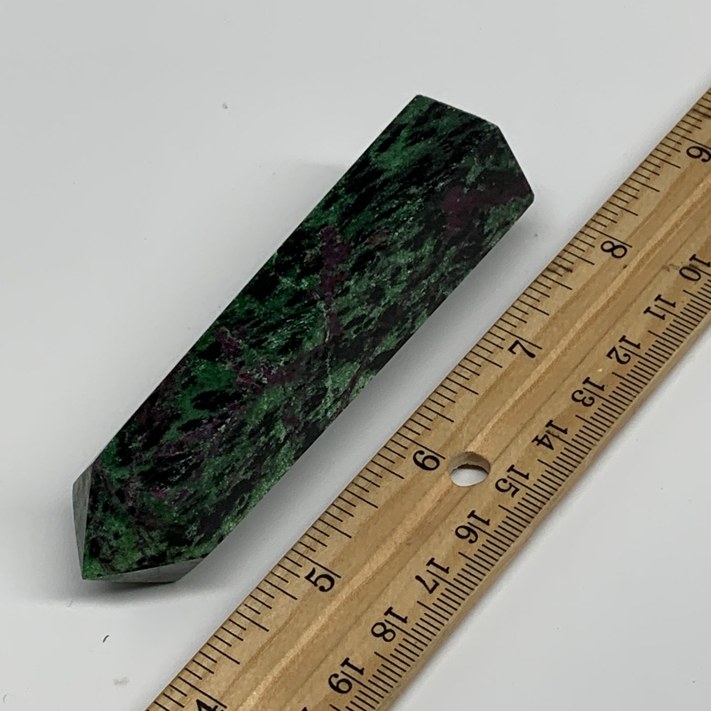 135.3g, 3.7"x1", Natural Ruby Zoisite Tower Point Obelisk @India, B31425