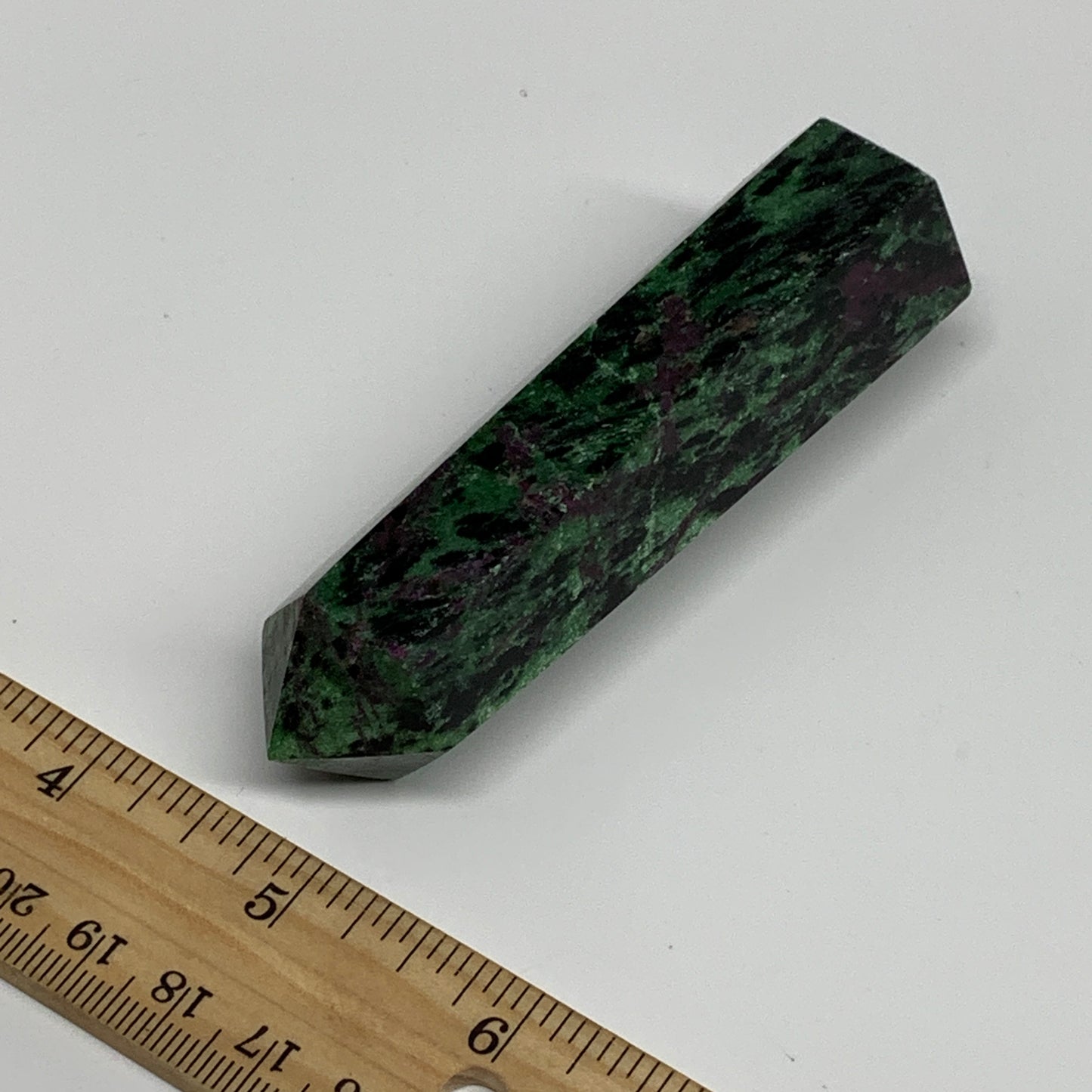 135.3g, 3.7"x1", Natural Ruby Zoisite Tower Point Obelisk @India, B31425
