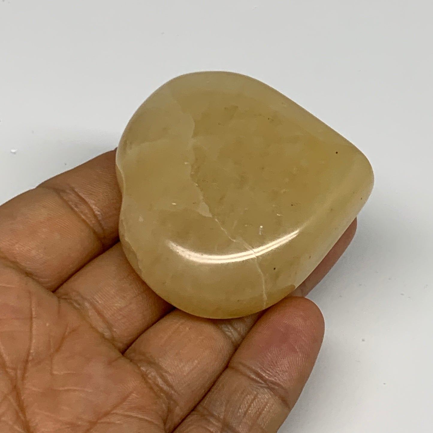 83.2g,2"x2.1"x0.8" Natural Yellow Aventurine Heart Crystal Stone @India, B28350