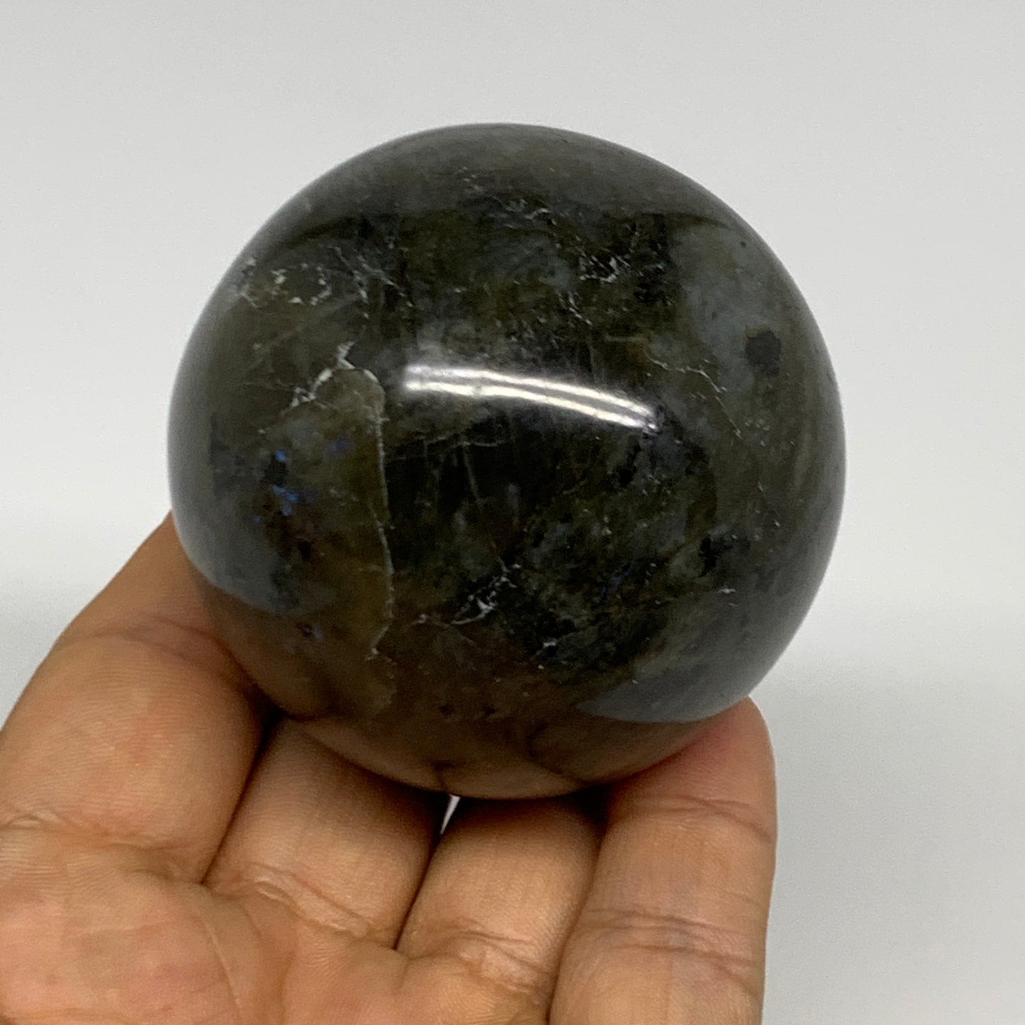 268.5g, 2.3"(57mm), Labradorite Sphere Gemstone,Crystal @Madagascar, B29876