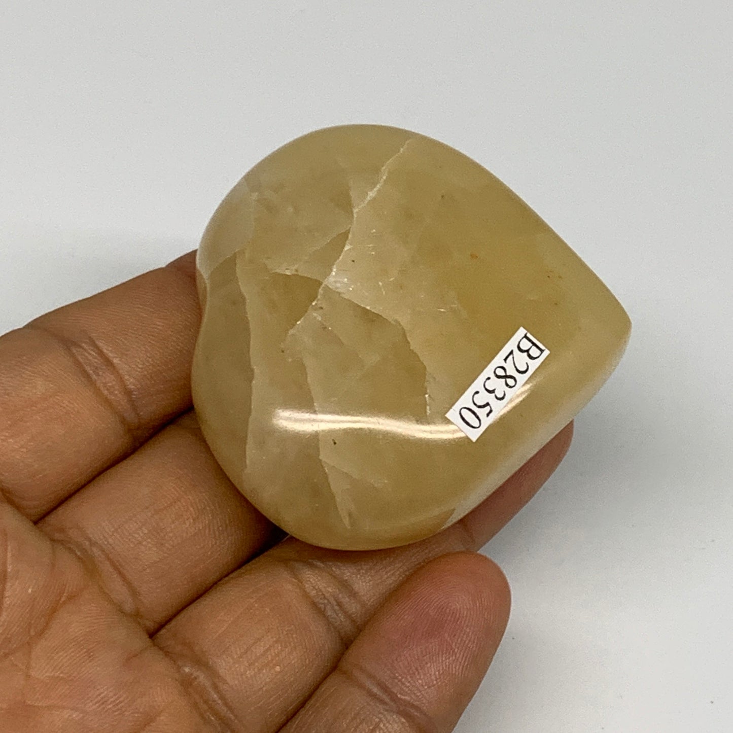 83.2g,2"x2.1"x0.8" Natural Yellow Aventurine Heart Crystal Stone @India, B28350