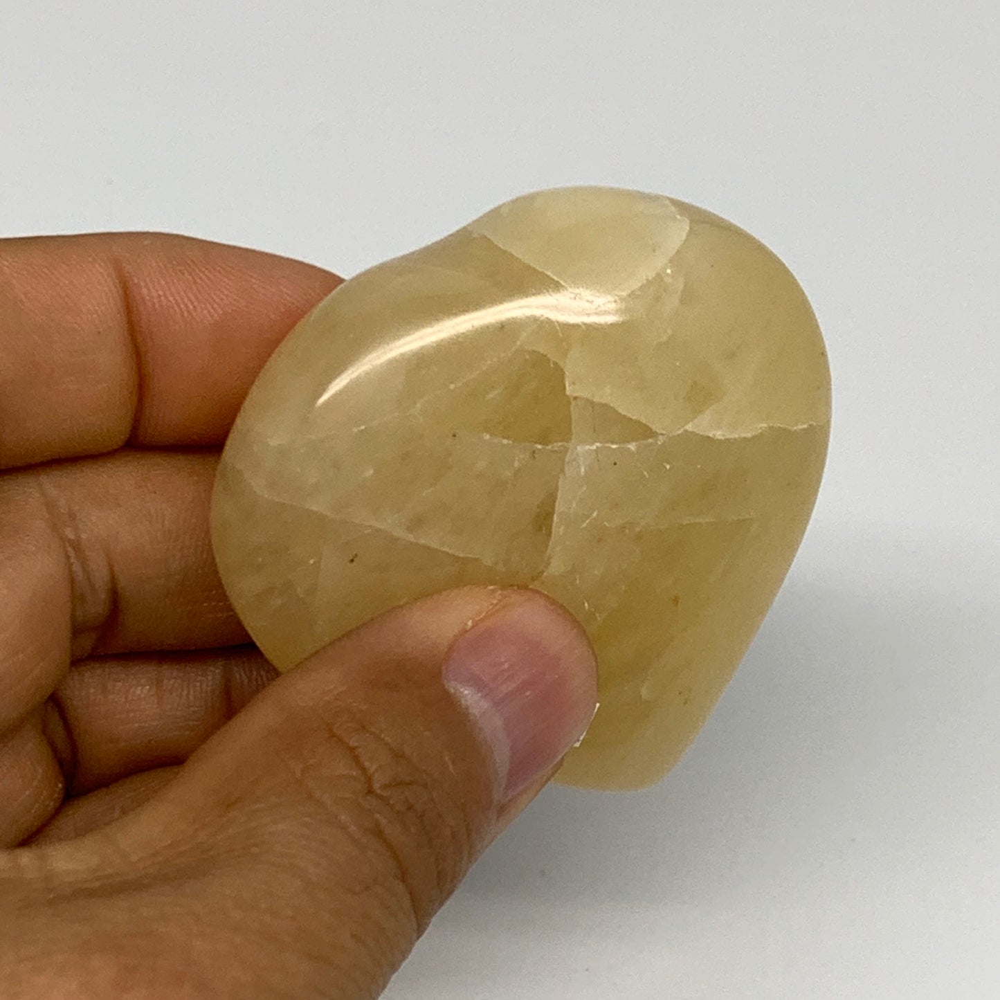 83.2g,2"x2.1"x0.8" Natural Yellow Aventurine Heart Crystal Stone @India, B28350