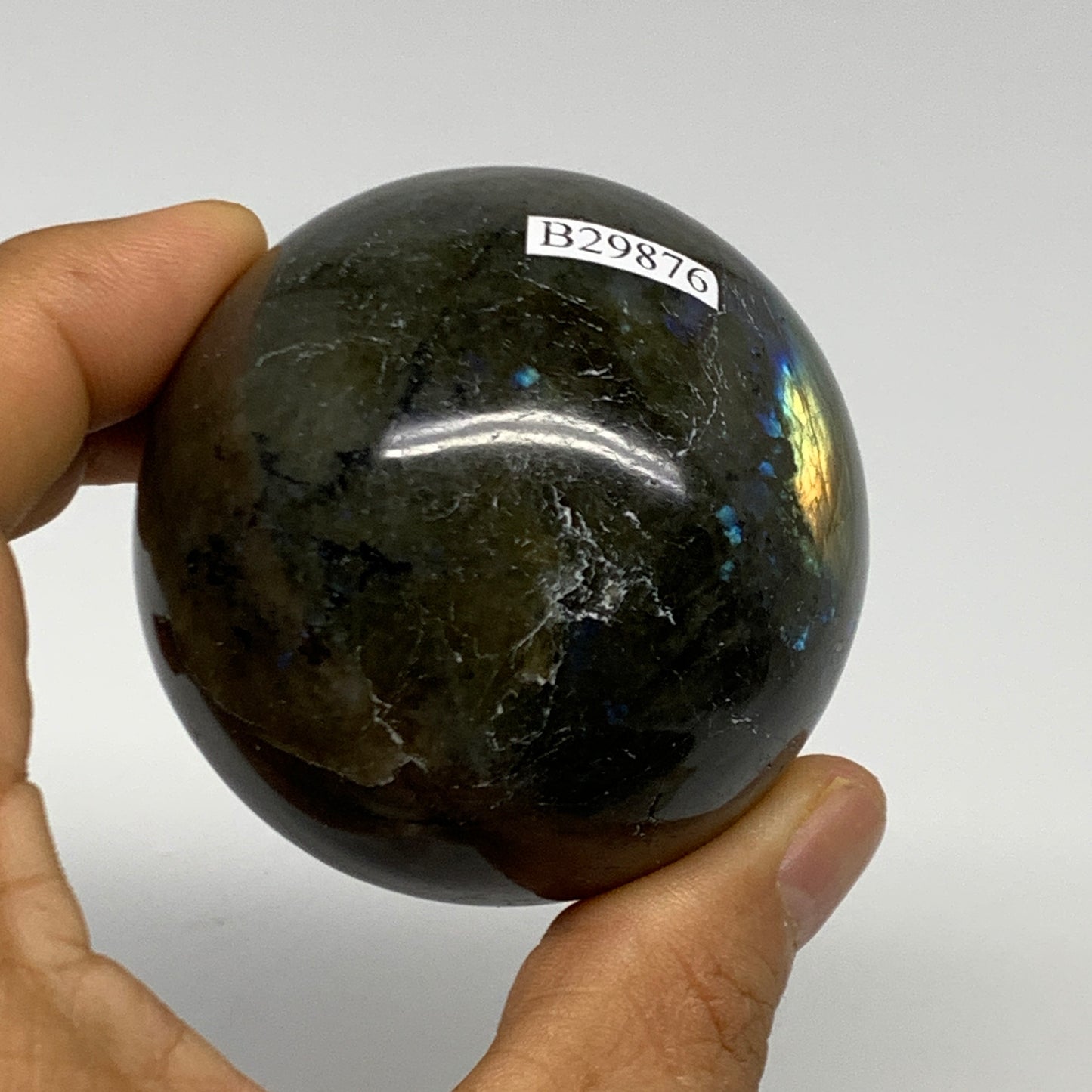 268.5g, 2.3"(57mm), Labradorite Sphere Gemstone,Crystal @Madagascar, B29876