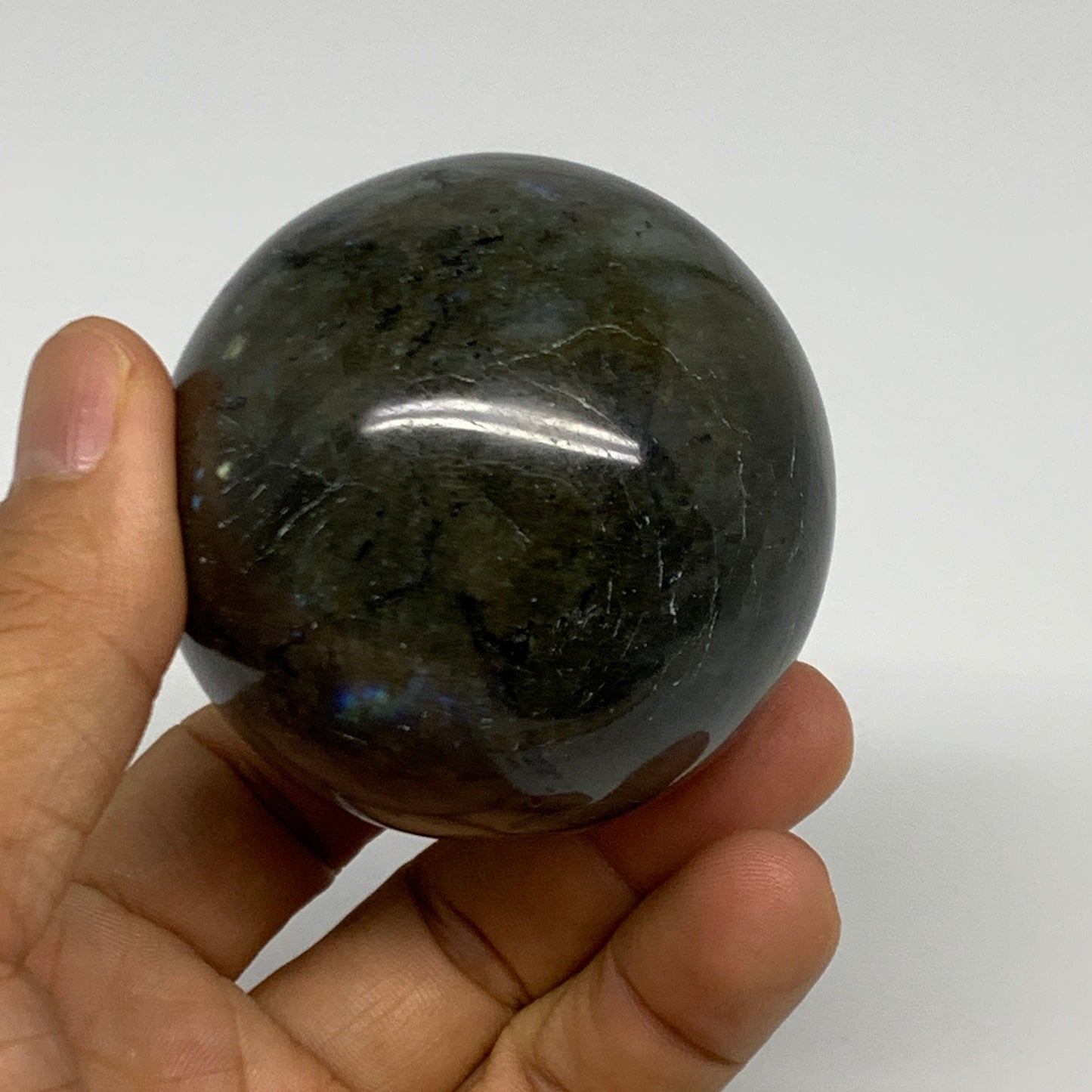 268.5g, 2.3"(57mm), Labradorite Sphere Gemstone,Crystal @Madagascar, B29876
