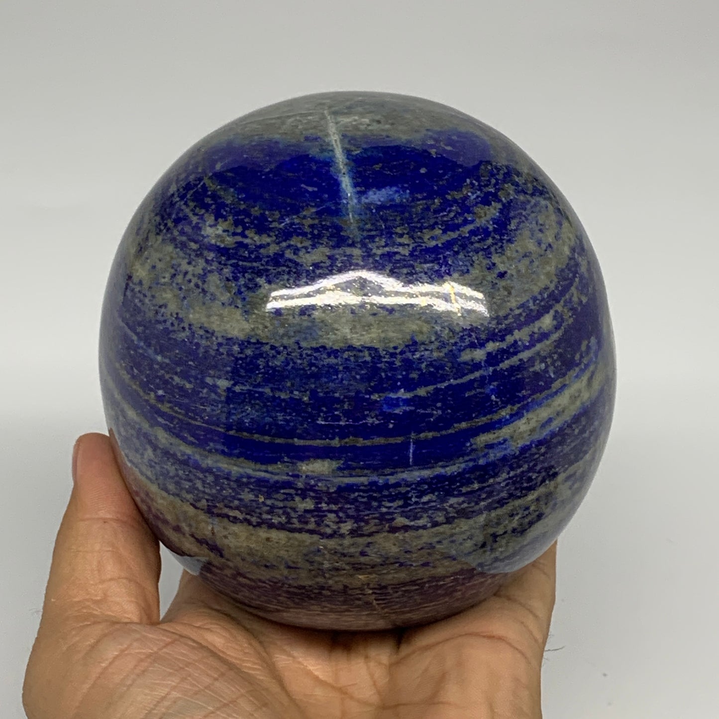 3.74 lbs,3.8"(92mm), Lapis Lazuli Sphere Ball Gemstone @Afghanistan, B27552
