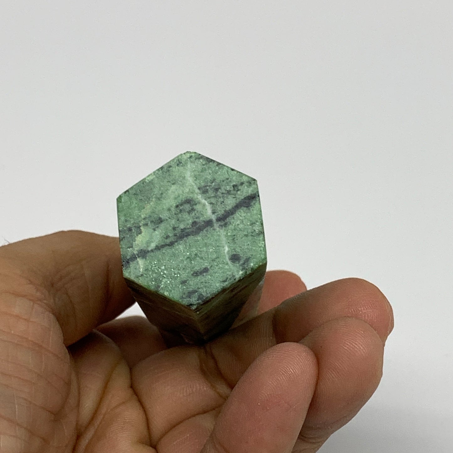 107.8g, 3.1"x0.9", Natural Ruby Zoisite Tower Point Obelisk @India, B31426