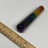 123.7g, 5.2"x1", 7 Chakra Point Wand Obelisk Point Crystal from India, B29093