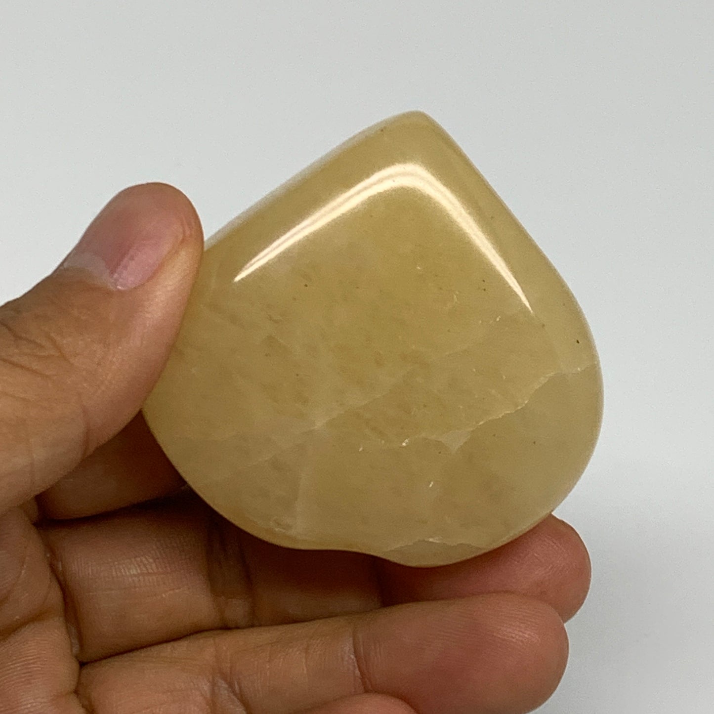 83.2g,2"x2.1"x0.8" Natural Yellow Aventurine Heart Crystal Stone @India, B28350