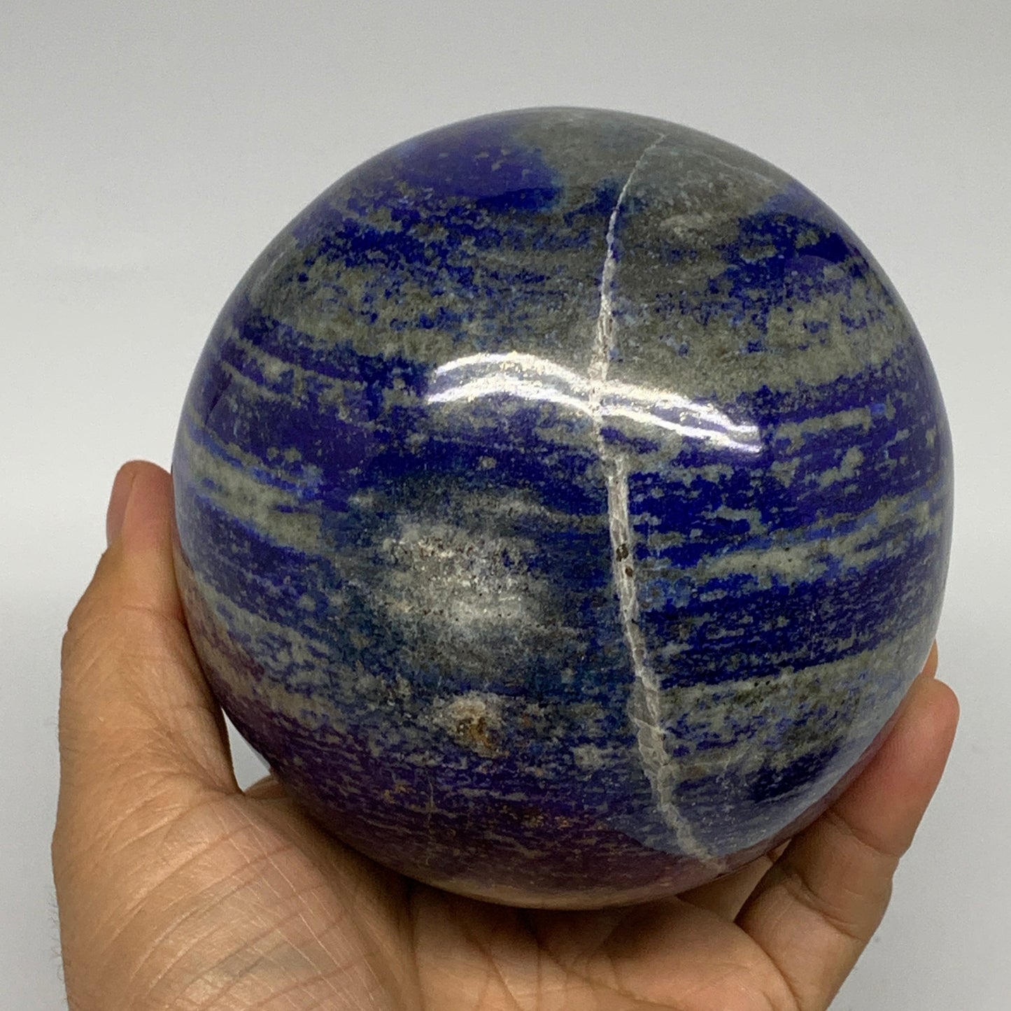 3.74 lbs,3.8"(92mm), Lapis Lazuli Sphere Ball Gemstone @Afghanistan, B27552