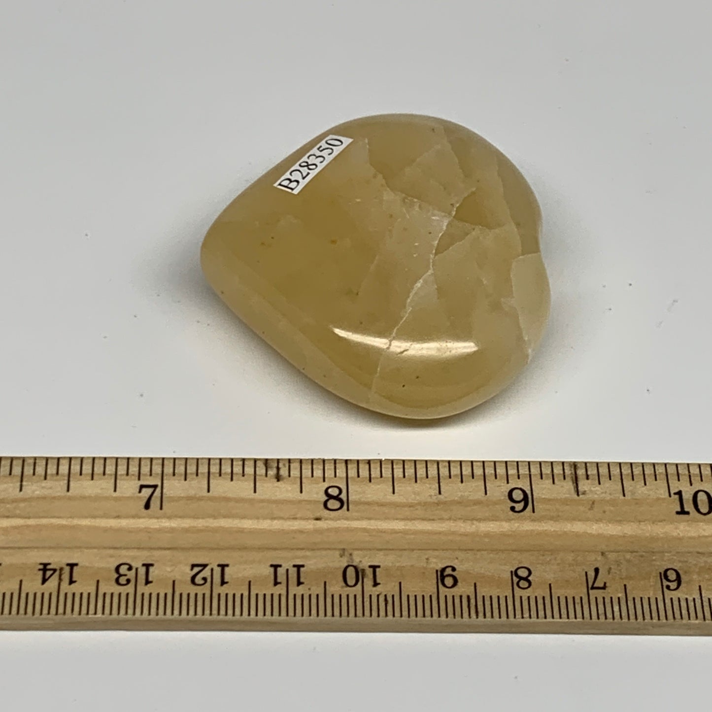 83.2g,2"x2.1"x0.8" Natural Yellow Aventurine Heart Crystal Stone @India, B28350