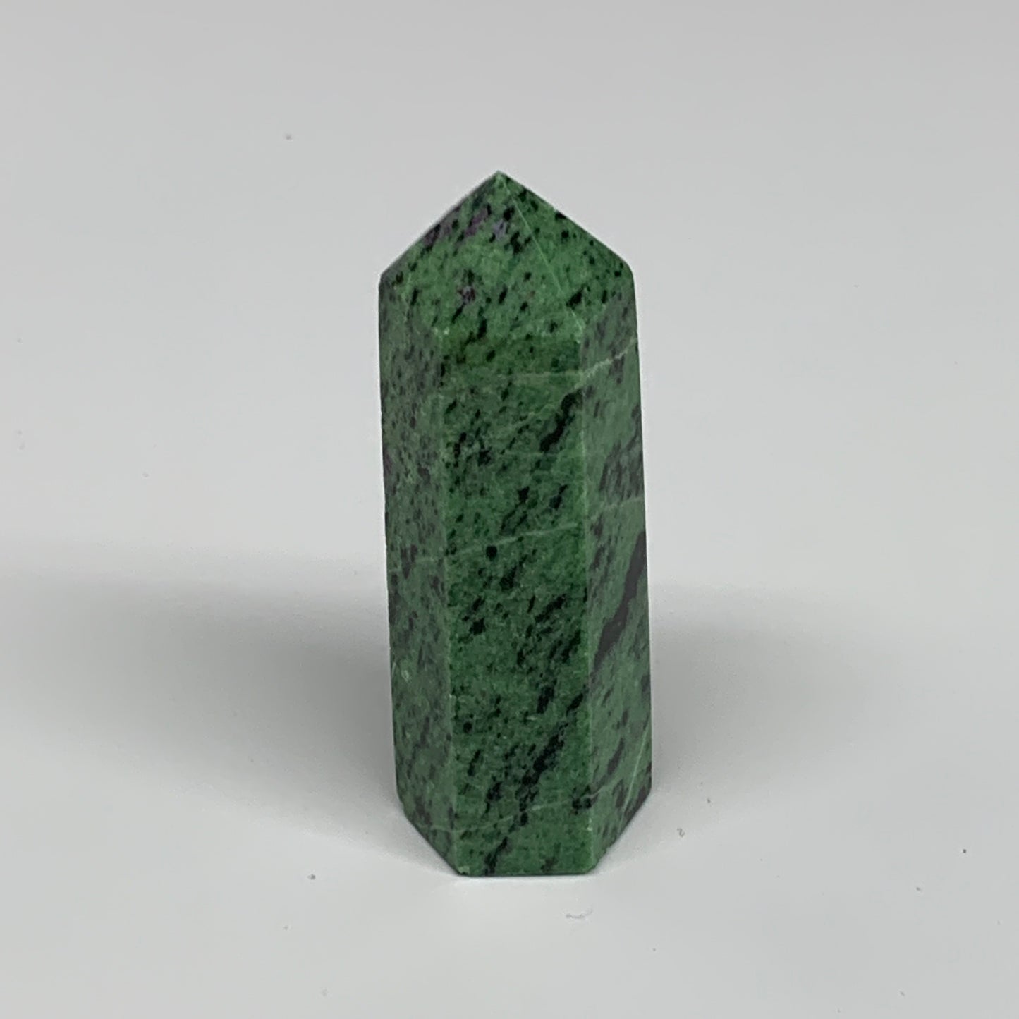 107.8g, 3.1"x0.9", Natural Ruby Zoisite Tower Point Obelisk @India, B31426