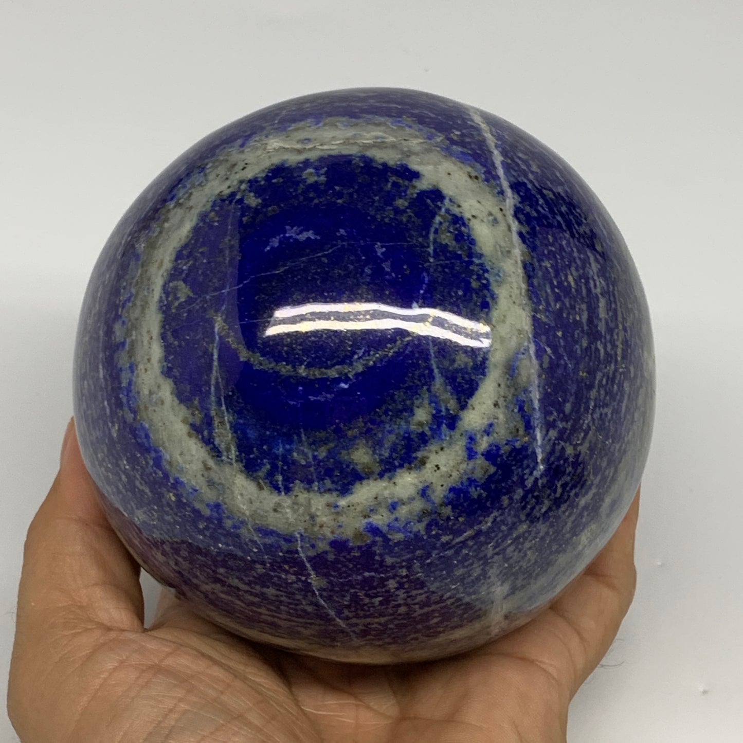 3.74 lbs,3.8"(92mm), Lapis Lazuli Sphere Ball Gemstone @Afghanistan, B27552