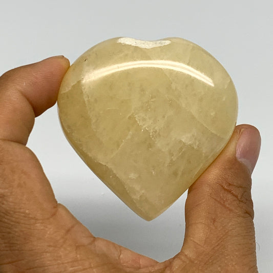 105.2g,2.2"x2.1"x0.9" Natural Yellow Aventurine Heart Crystal Stone @India, B283
