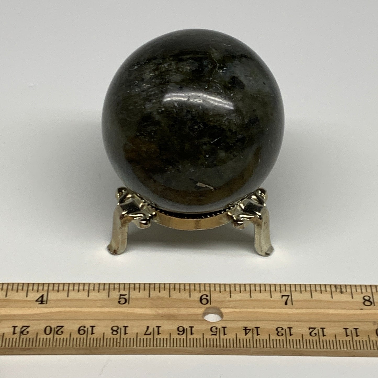 268.5g, 2.3"(57mm), Labradorite Sphere Gemstone,Crystal @Madagascar, B29876