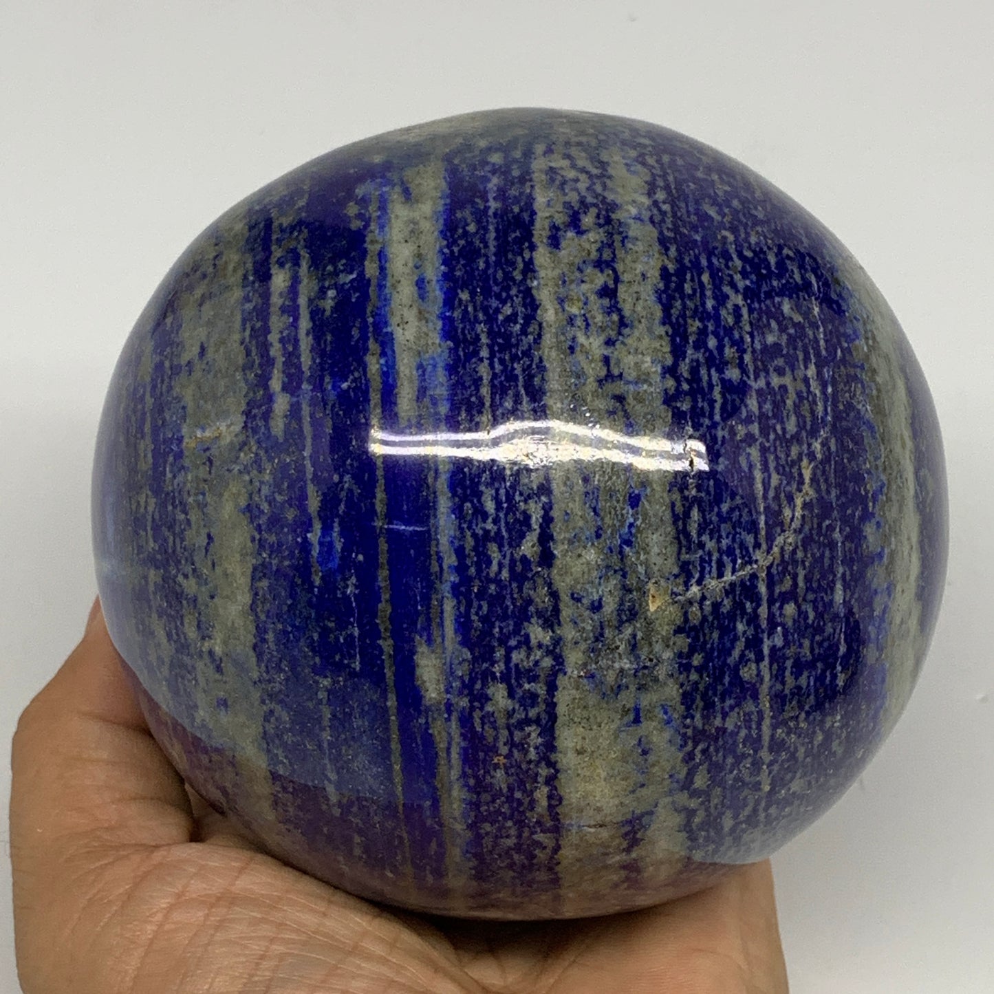3.74 lbs,3.8"(92mm), Lapis Lazuli Sphere Ball Gemstone @Afghanistan, B27552