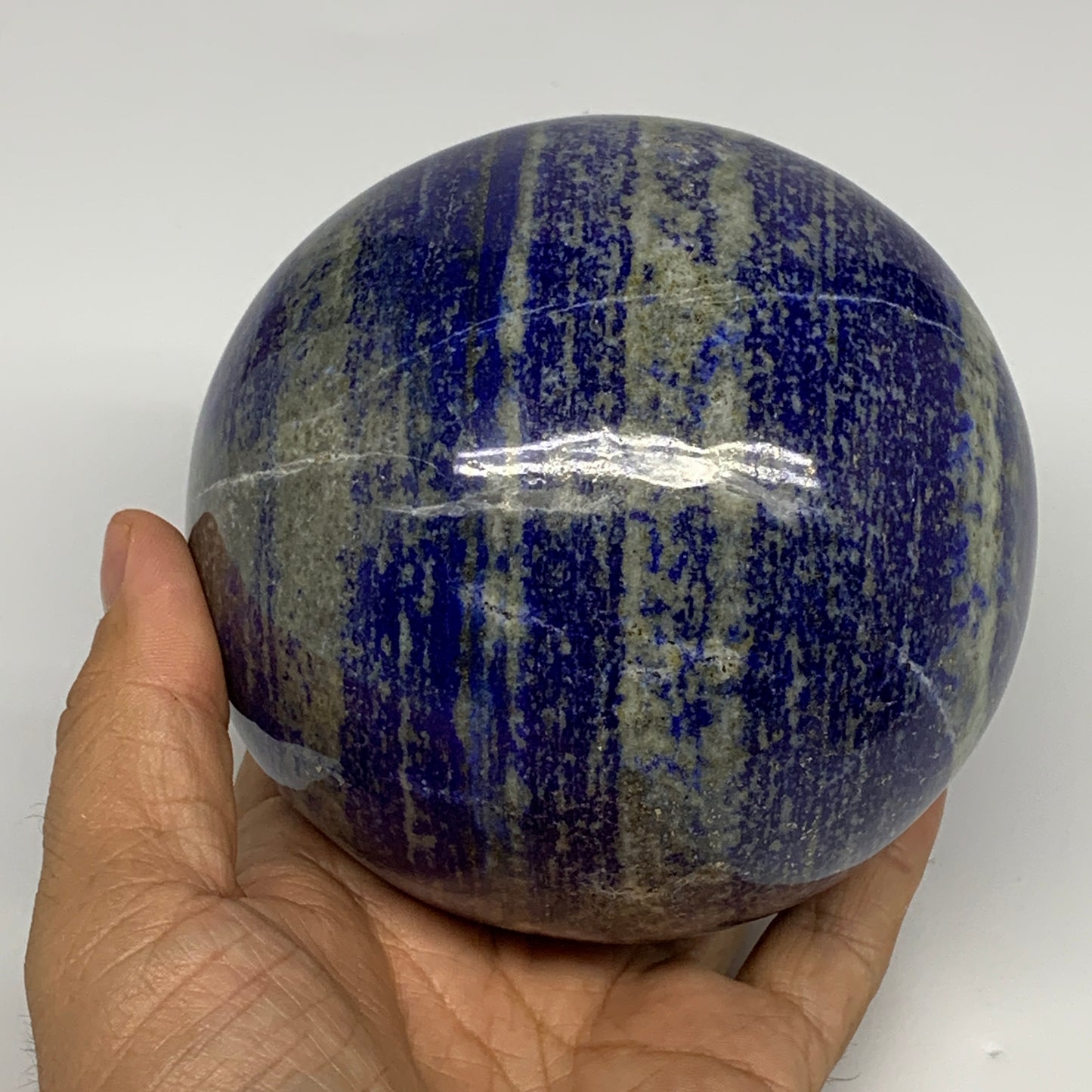 3.74 lbs,3.8"(92mm), Lapis Lazuli Sphere Ball Gemstone @Afghanistan, B27552