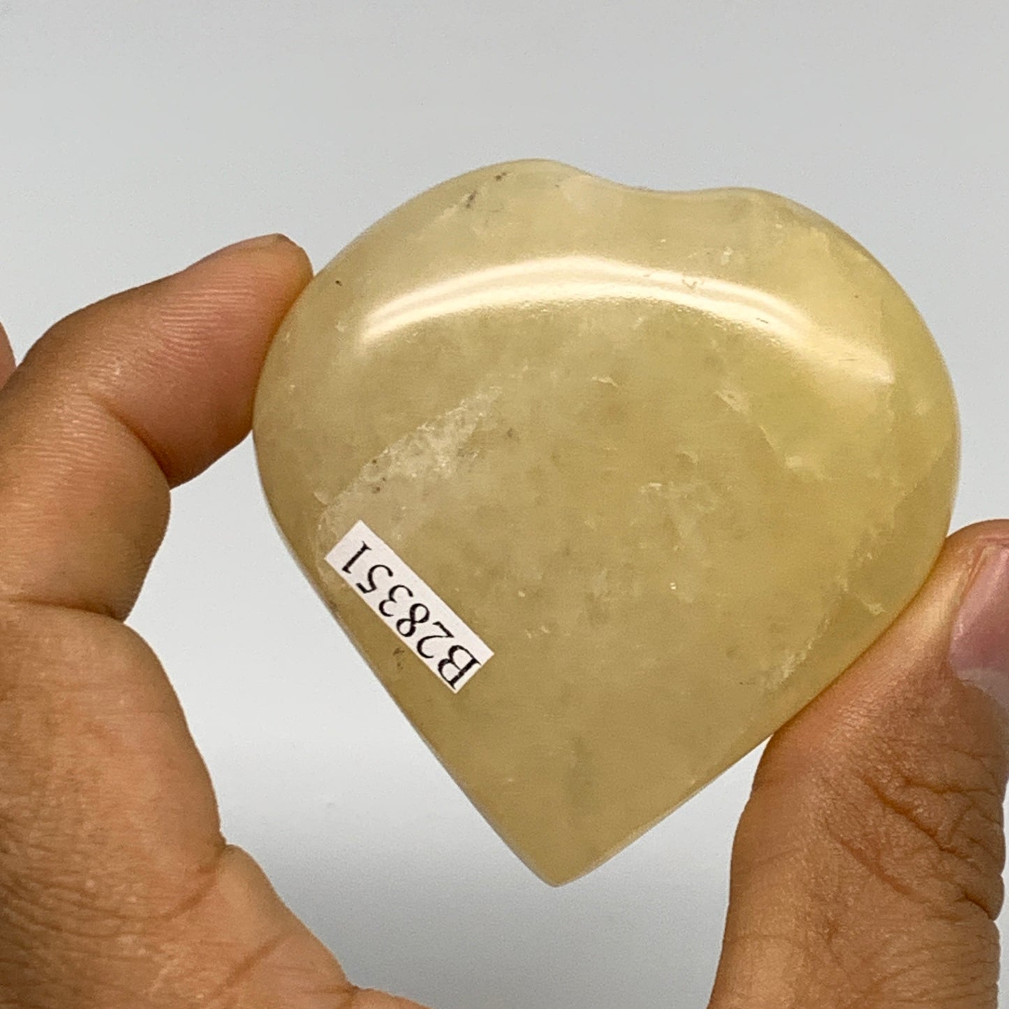 105.2g,2.2"x2.1"x0.9" Natural Yellow Aventurine Heart Crystal Stone @India, B283