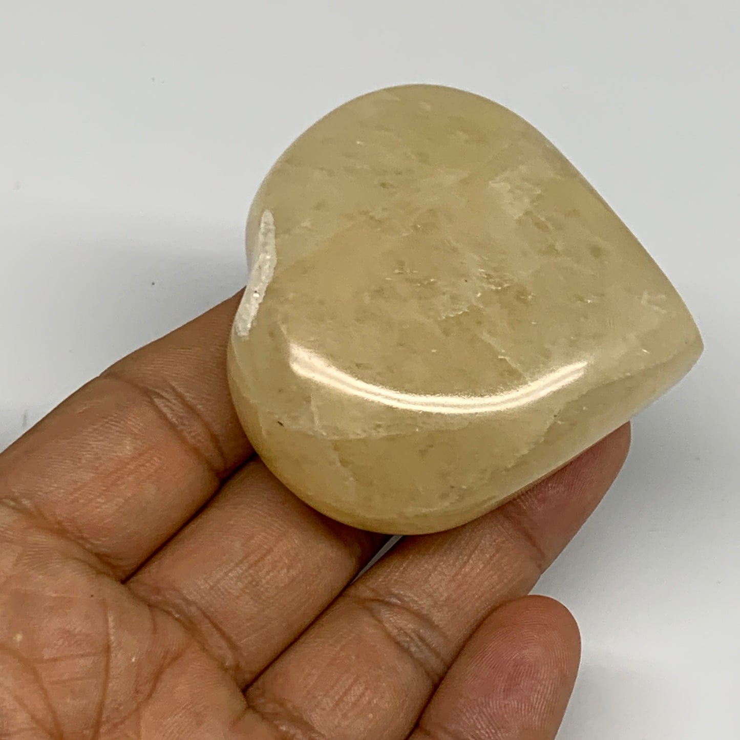 105.2g,2.2"x2.1"x0.9" Natural Yellow Aventurine Heart Crystal Stone @India, B283