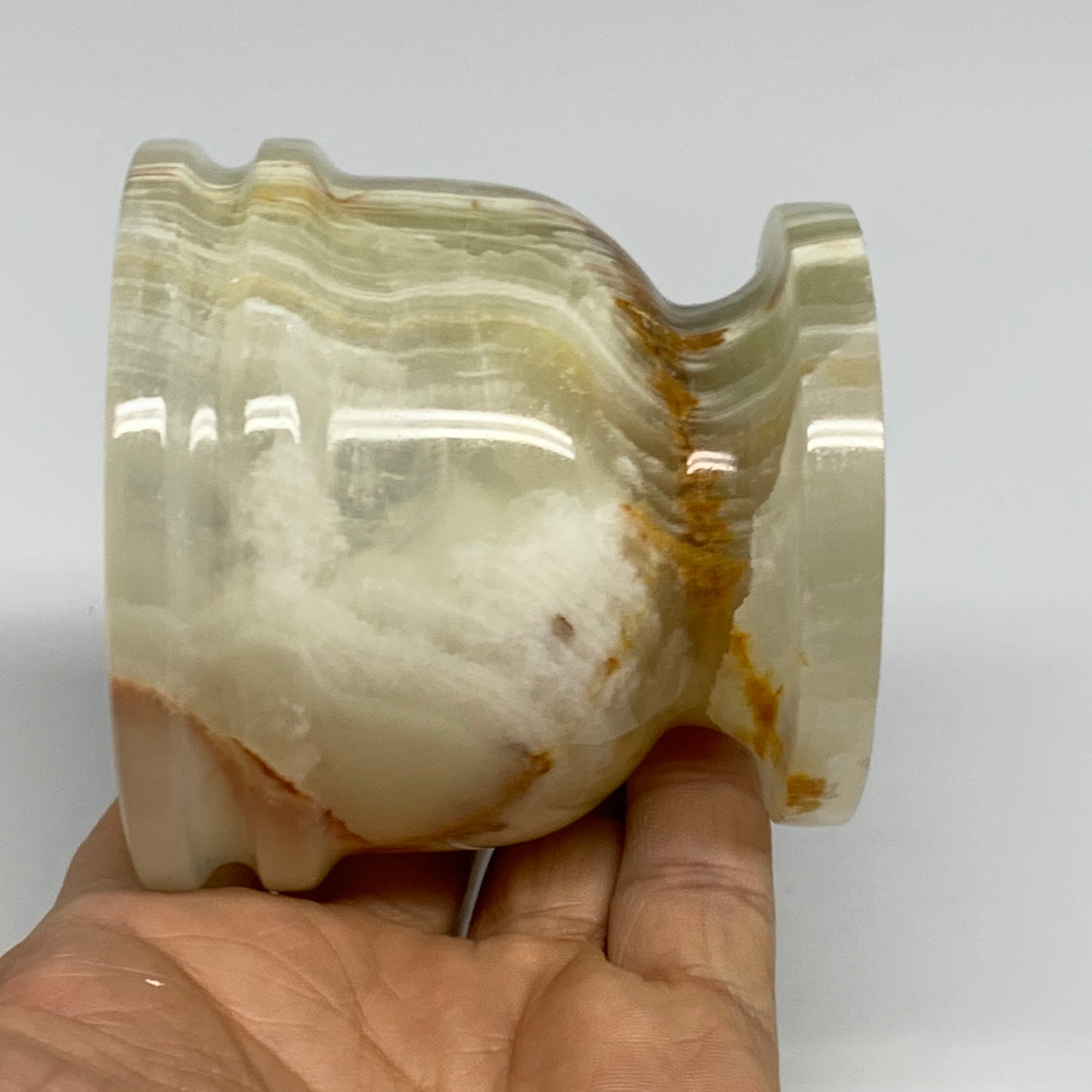 485g,  2.8"x3", Natural Green Onyx Crystal Pestle and Mortar Handmade, B32058