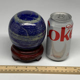 3.74 lbs,3.8"(92mm), Lapis Lazuli Sphere Ball Gemstone @Afghanistan, B27552