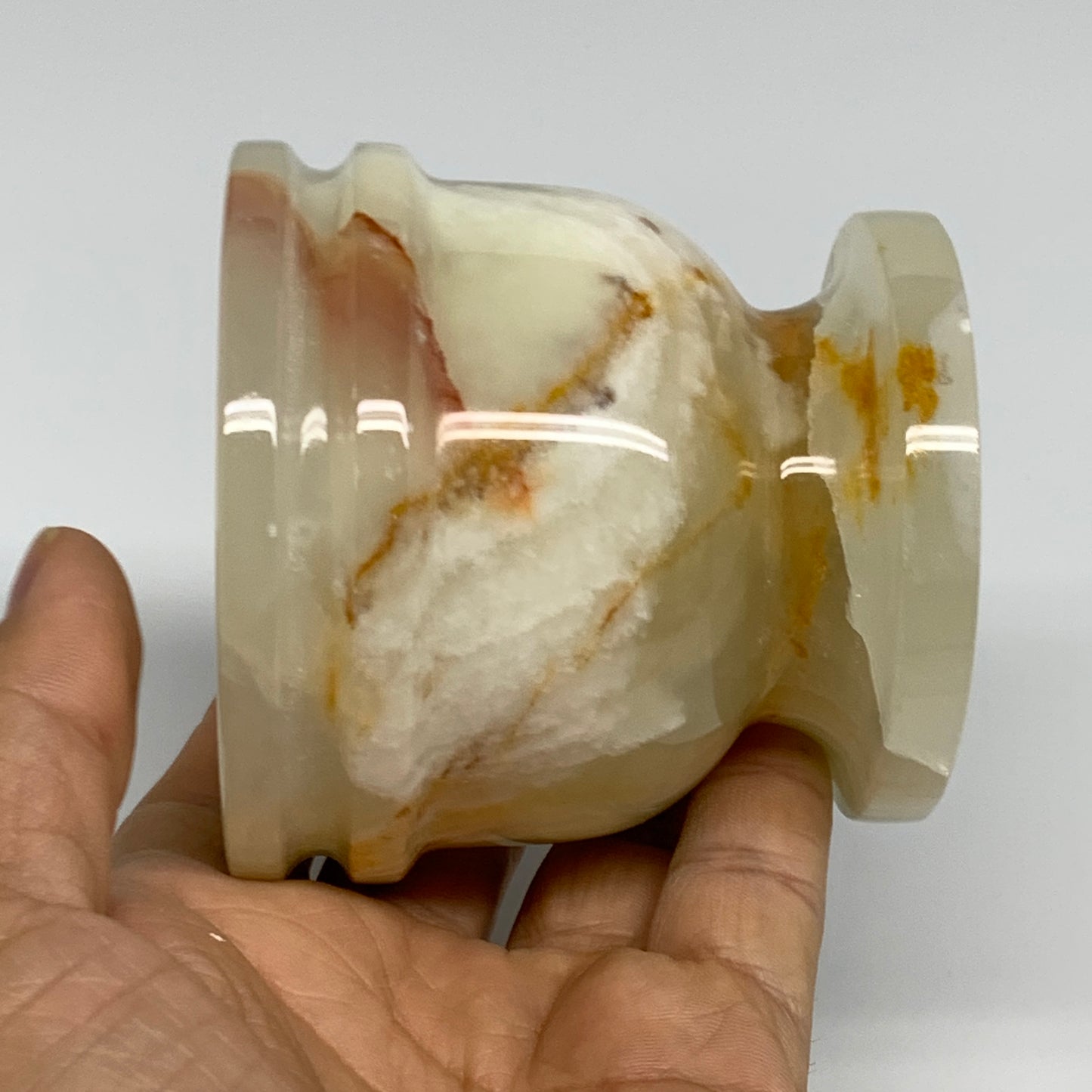 485g,  2.8"x3", Natural Green Onyx Crystal Pestle and Mortar Handmade, B32058