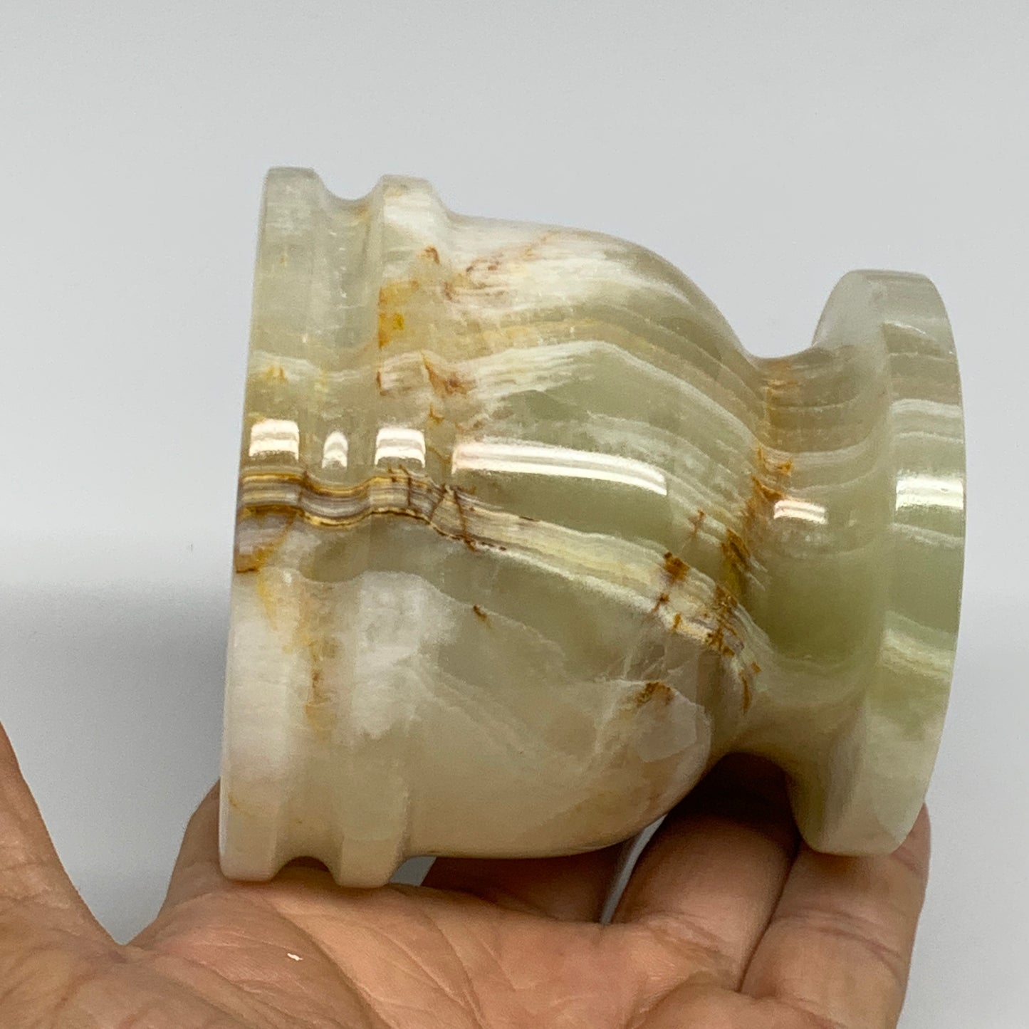 485g,  2.8"x3", Natural Green Onyx Crystal Pestle and Mortar Handmade, B32058